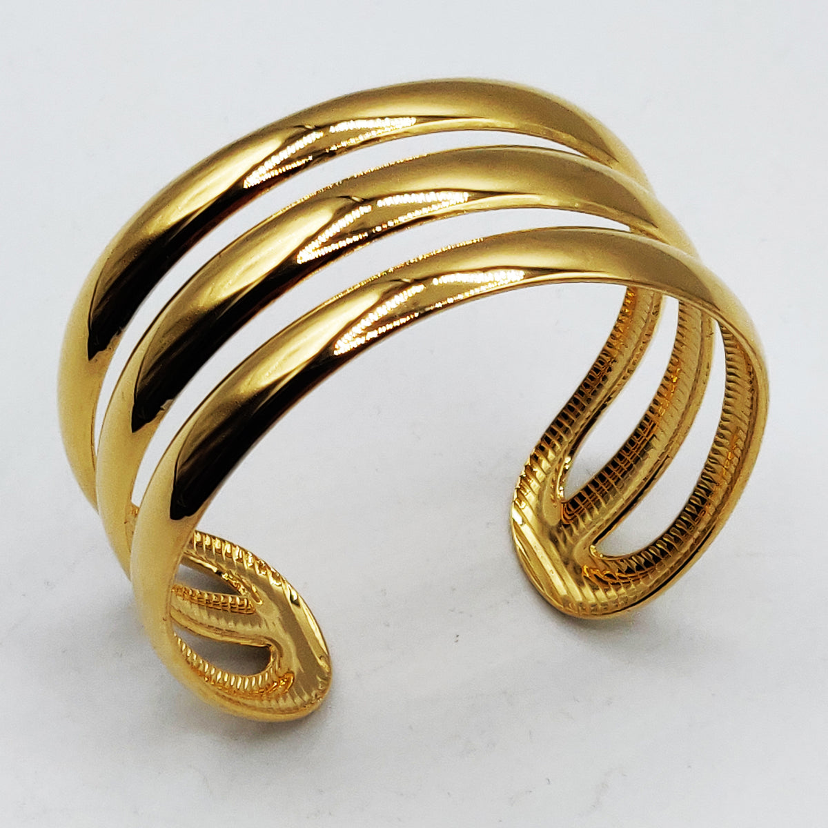 Bracelet Triple Bandes Larges Luxe