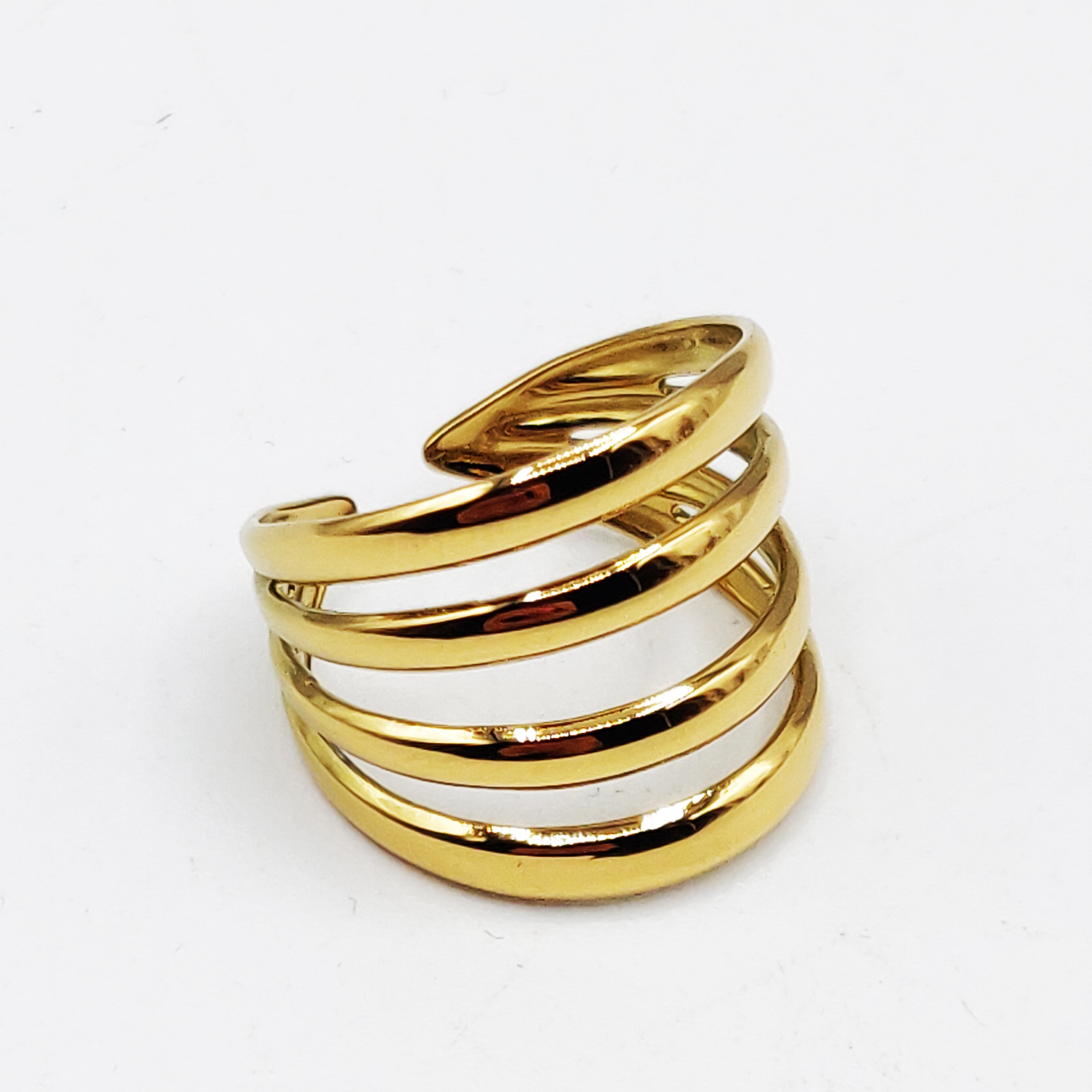 Bague Quadruple Bandes Larges Luxe