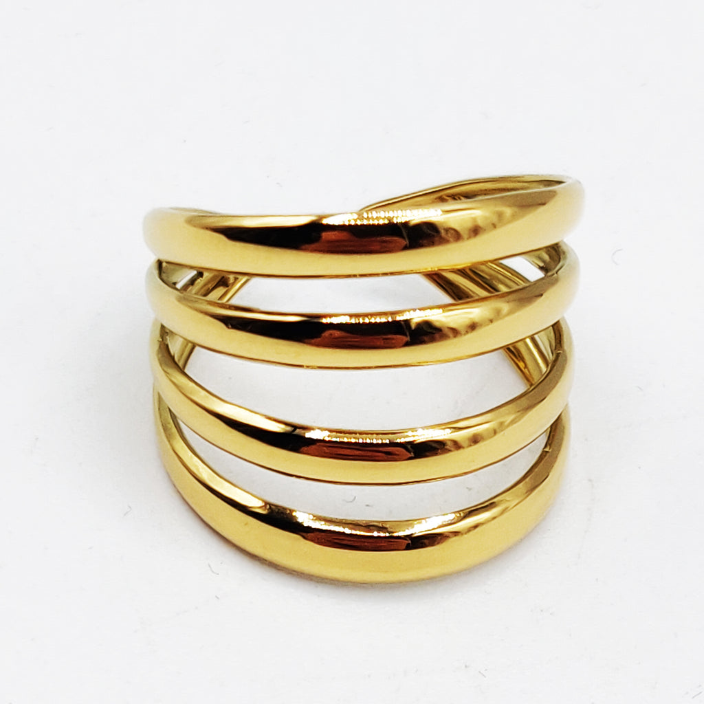 Bague Quadruple Bandes Larges Luxe