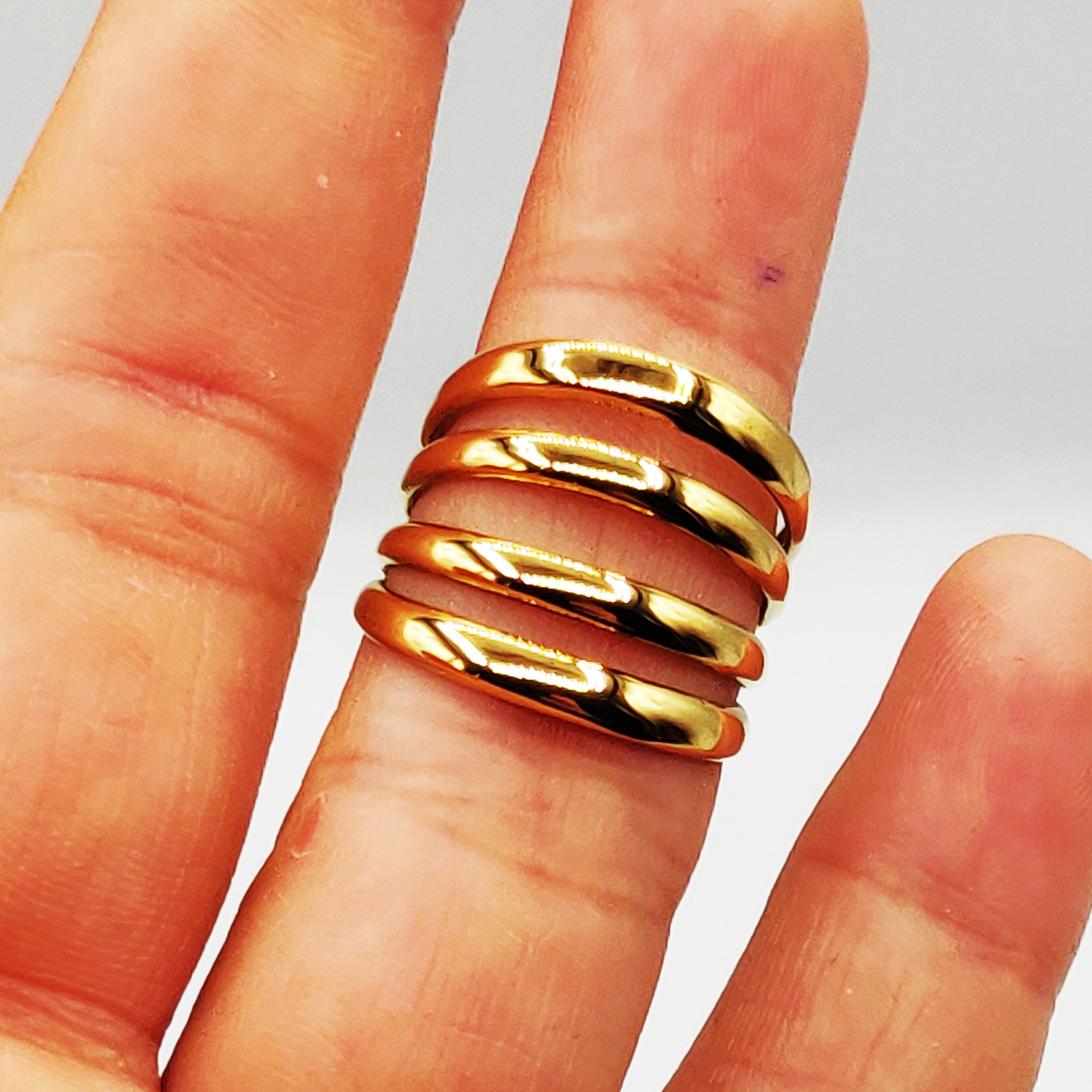 Bague Quadruple Bandes Larges Luxe