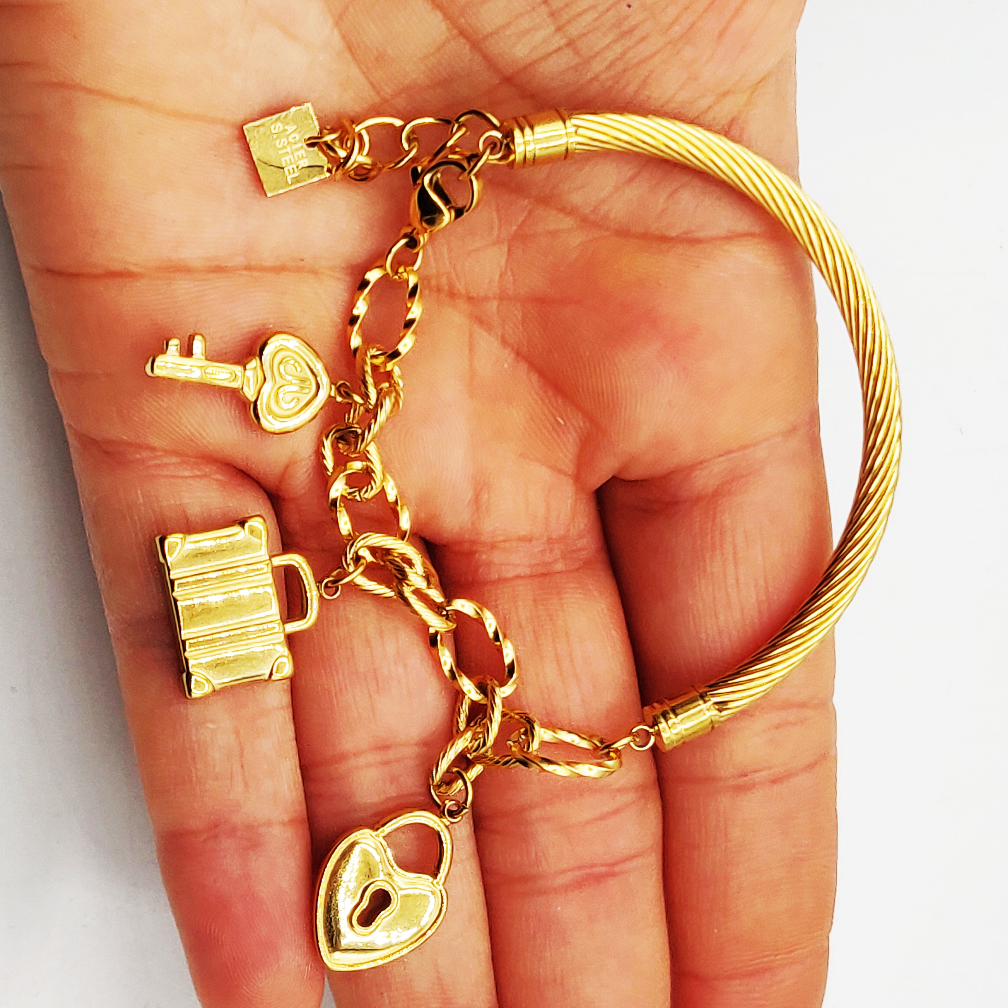 Bracelet Mi Rigide Bibelots Valise Cadenas et Clé Luxe