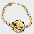 Bracelet Chaîne Louise Coq Tour Cristaux Multicolores Luxe