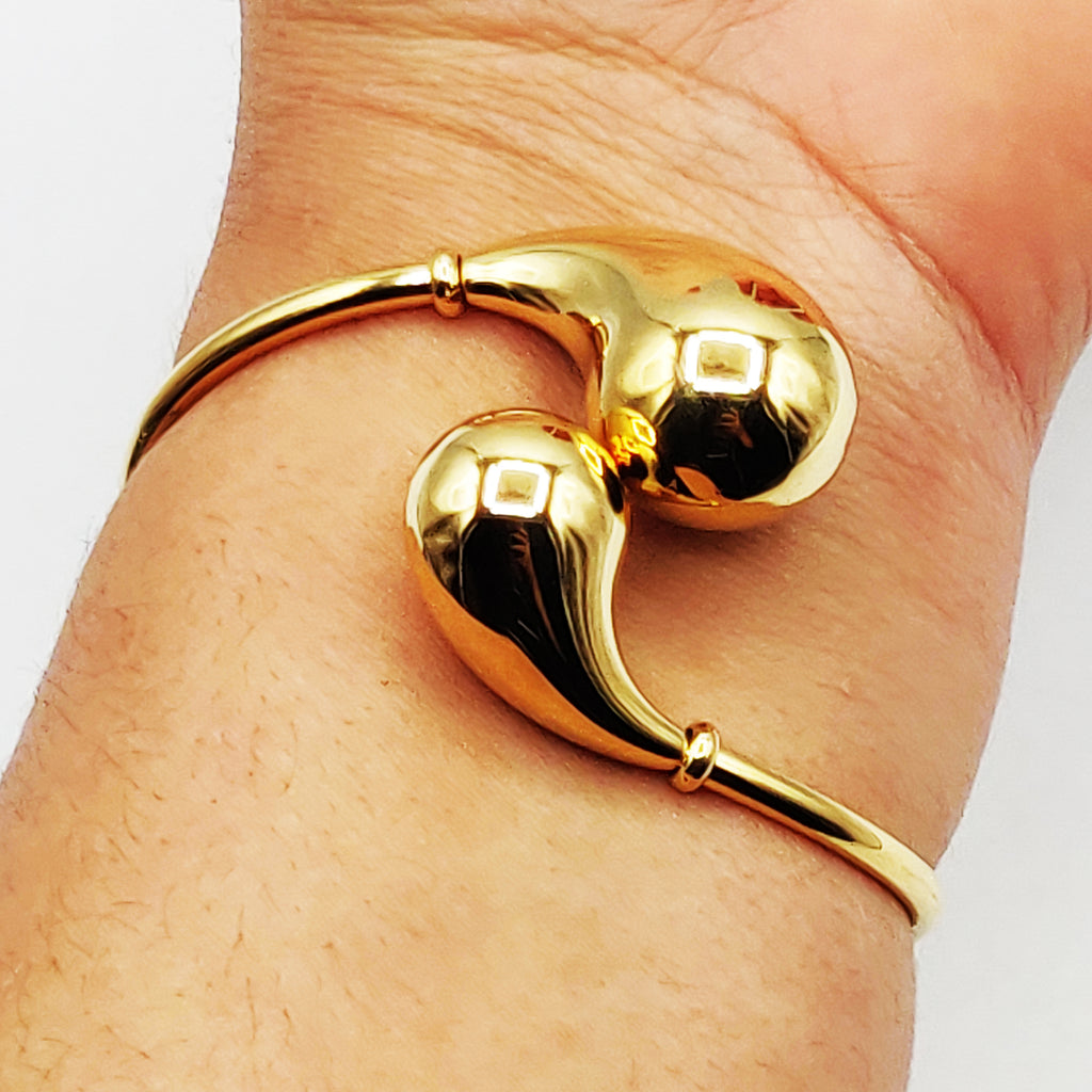 Bracelet Rigide Gouttes Bombées Luxe