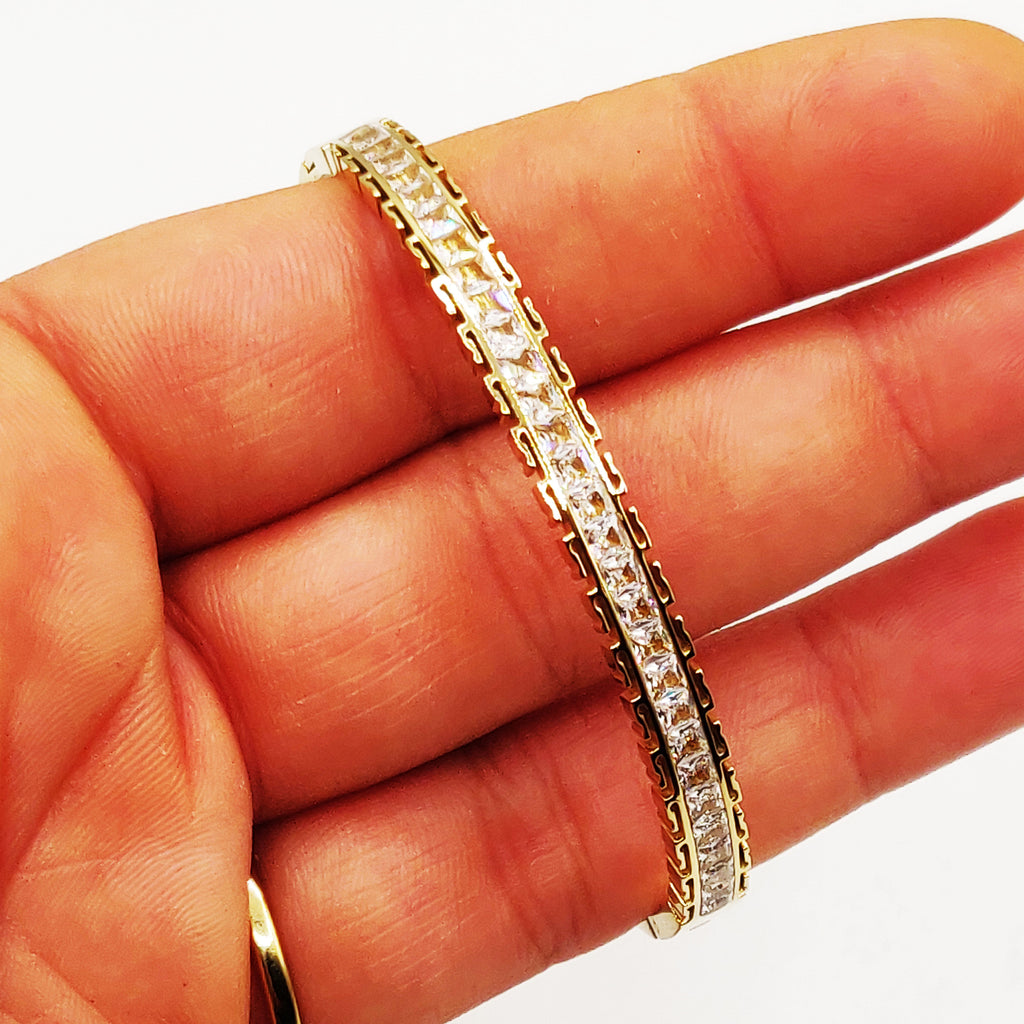 Bracelet Rigide Ligne Cristaux