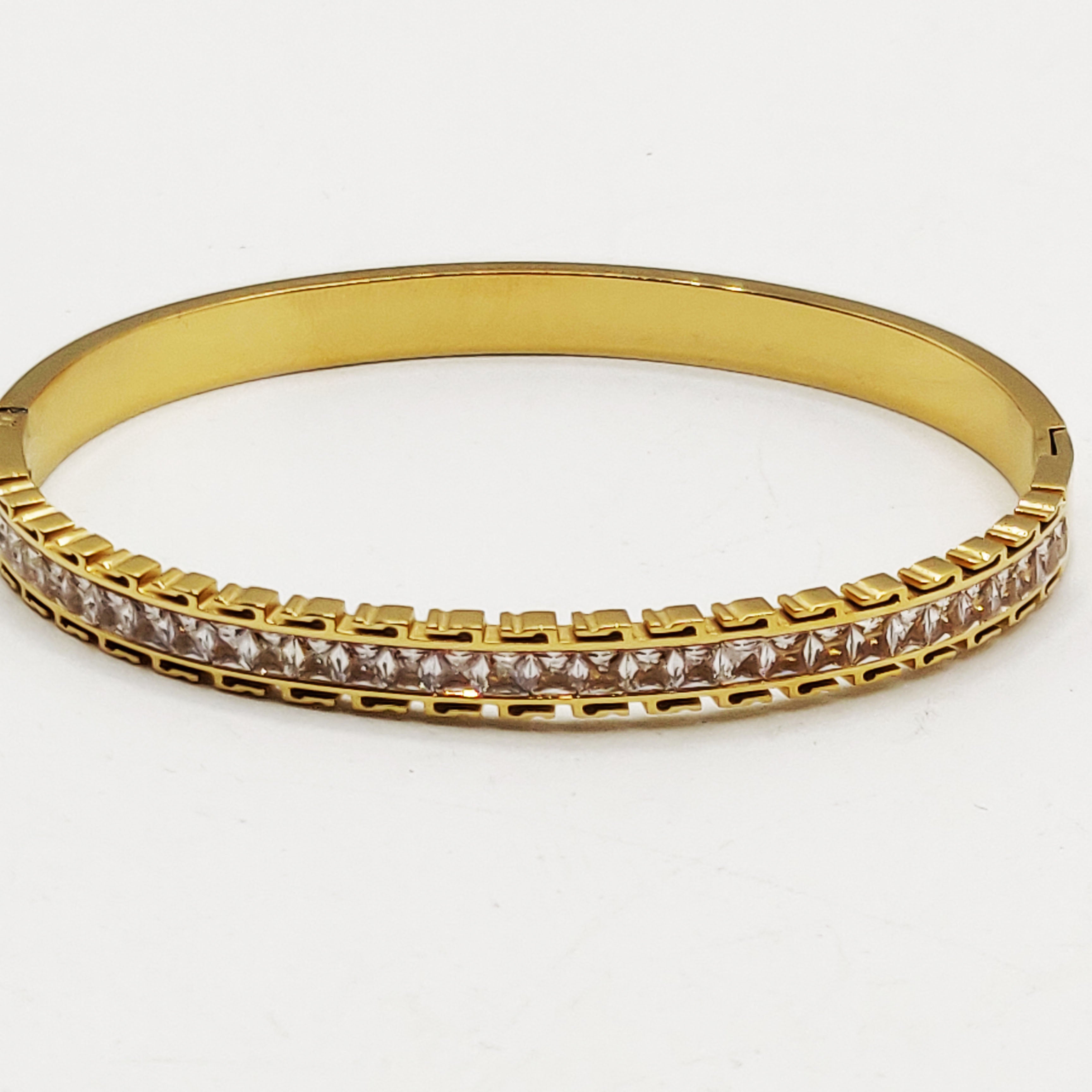 Bracelet Rigide Ligne Cristaux