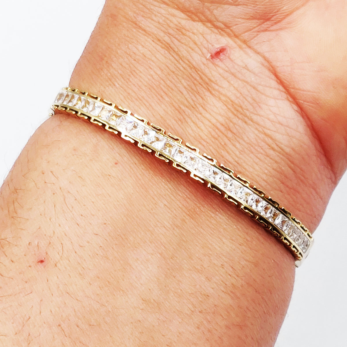 Bracelet Rigide Ligne Cristaux