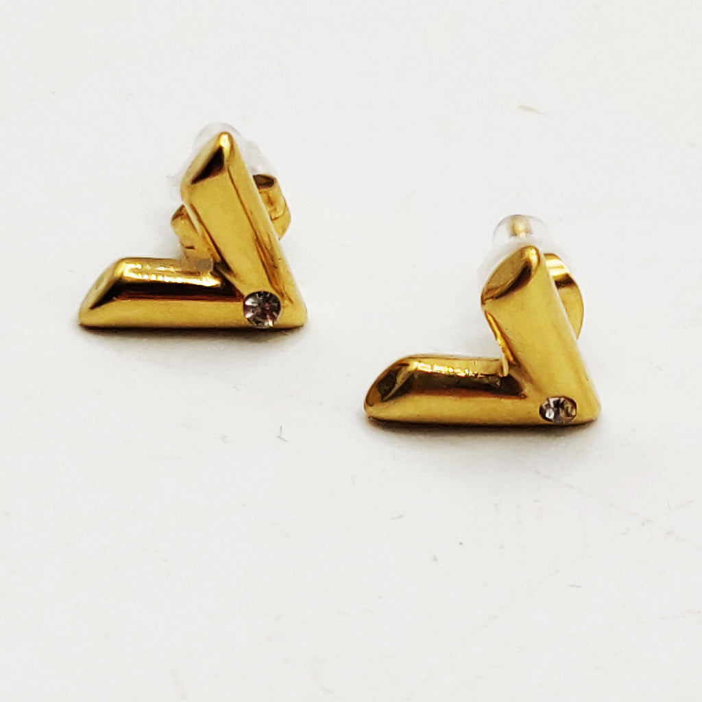 Boucles d'oreilles V Cristal Rond