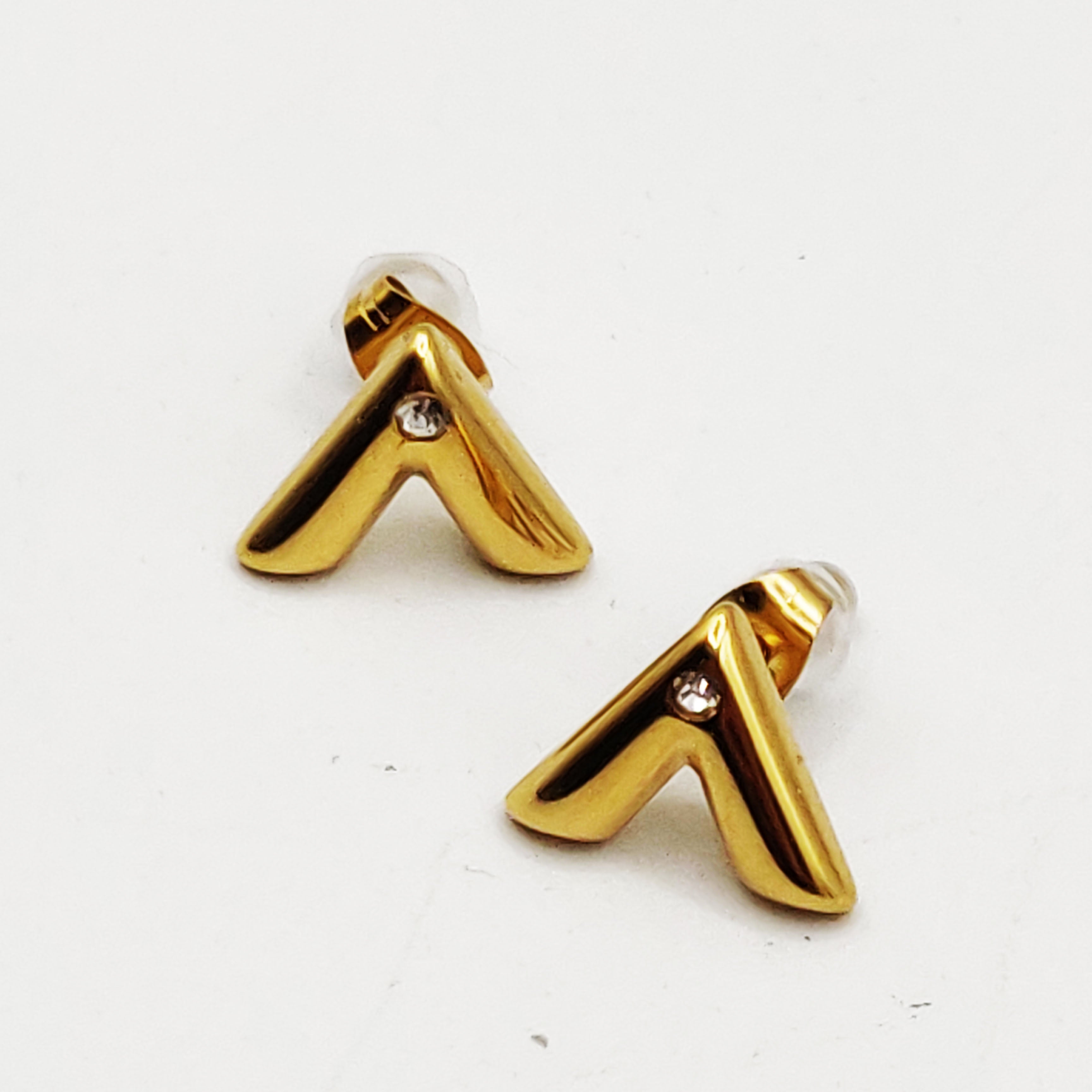 Boucles d'oreilles V Cristal Rond