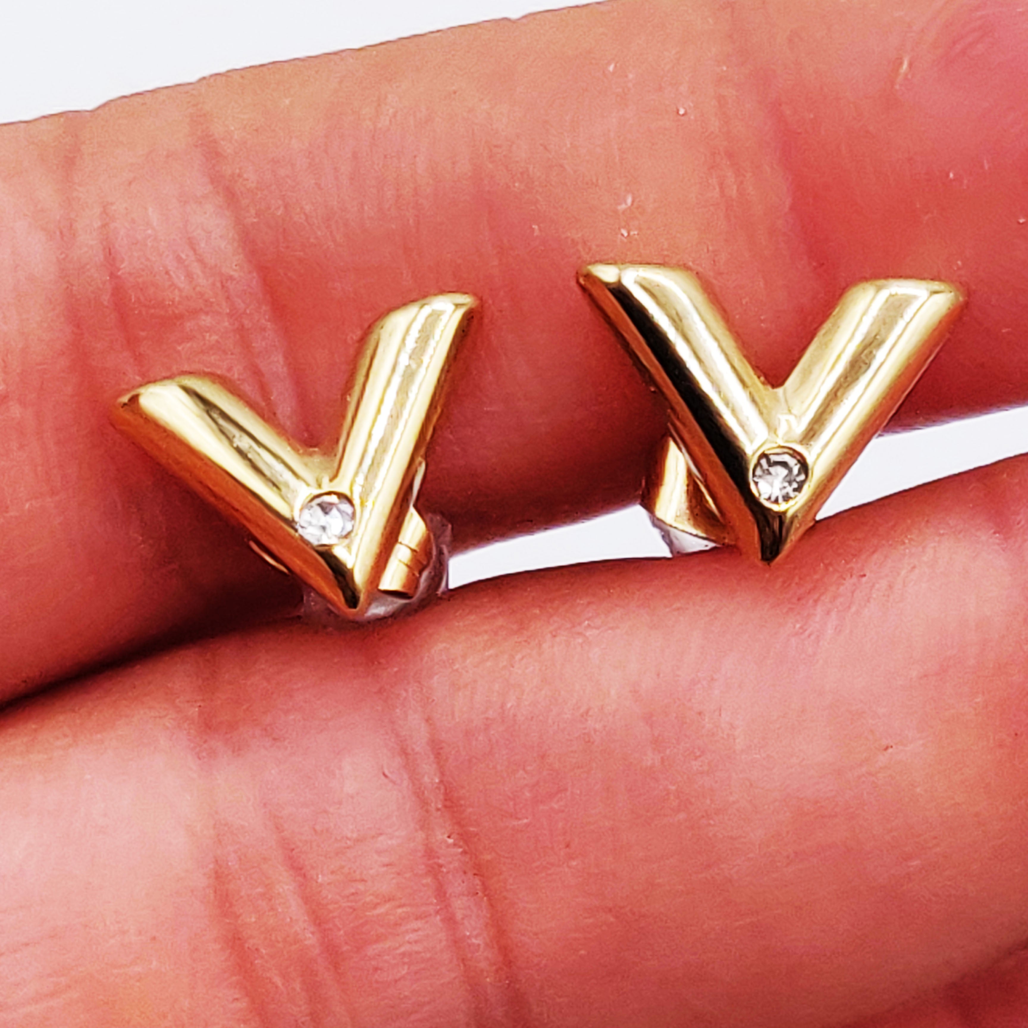 Boucles d'oreilles V Cristal Rond