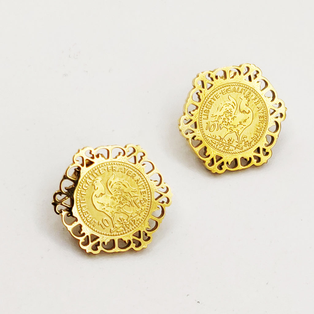 Boucles d'oreilles Maillons Louise Coq Oriental Luxe