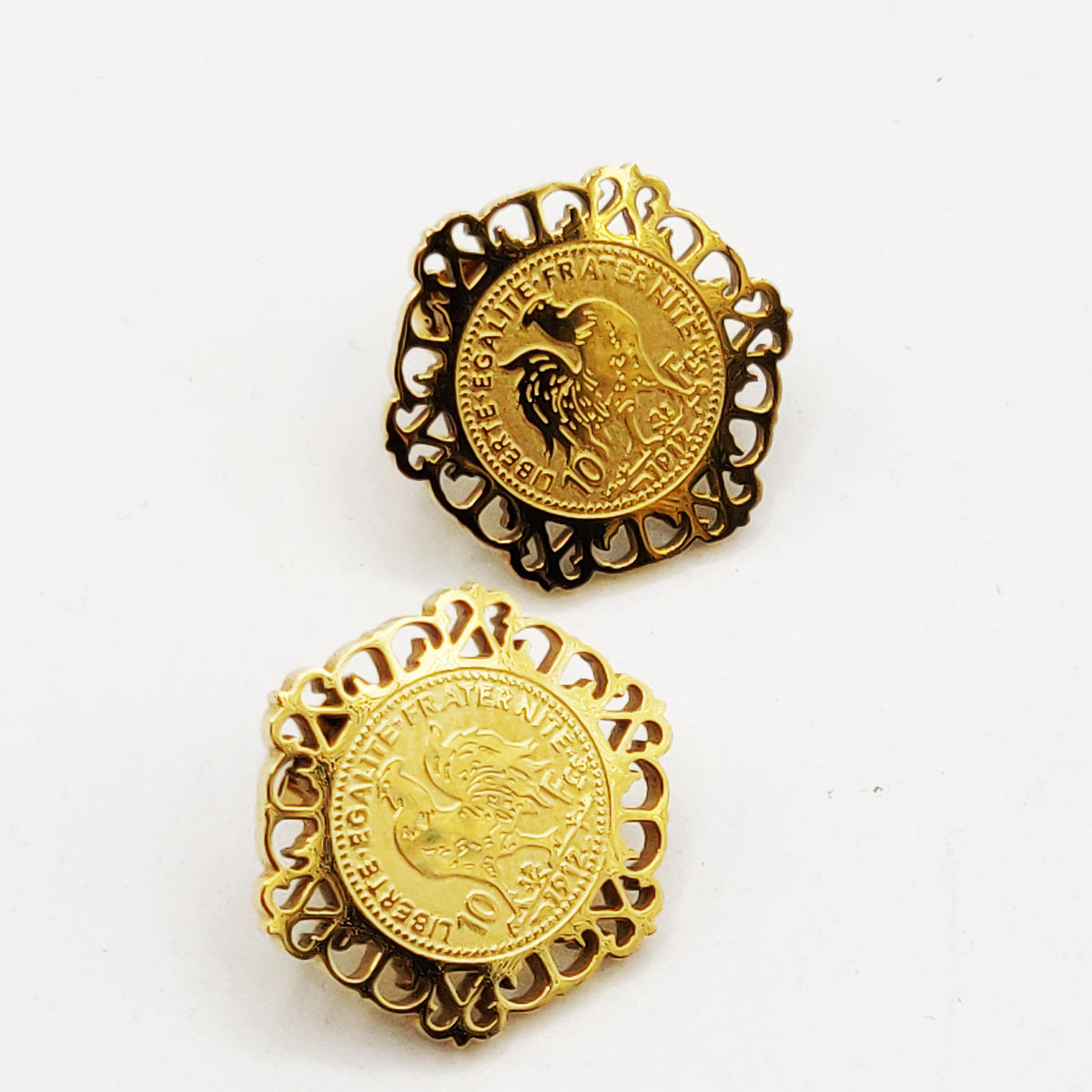 Boucles d'oreilles Maillons Louise Coq Oriental Luxe
