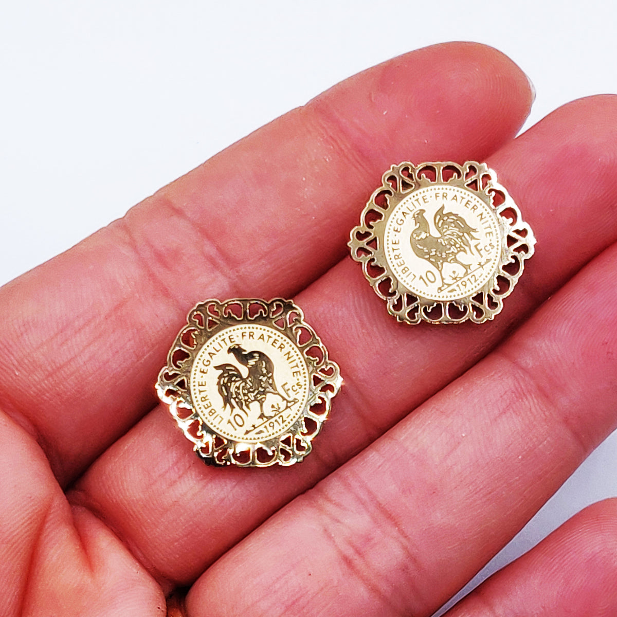 Boucles d'oreilles Maillons Louise Coq Oriental Luxe