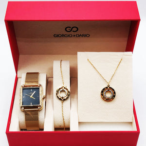 Coffret Montre Giorgio & Dario EU5995 Fond Noir avec Collier et Bracelet Rafinity Luxe