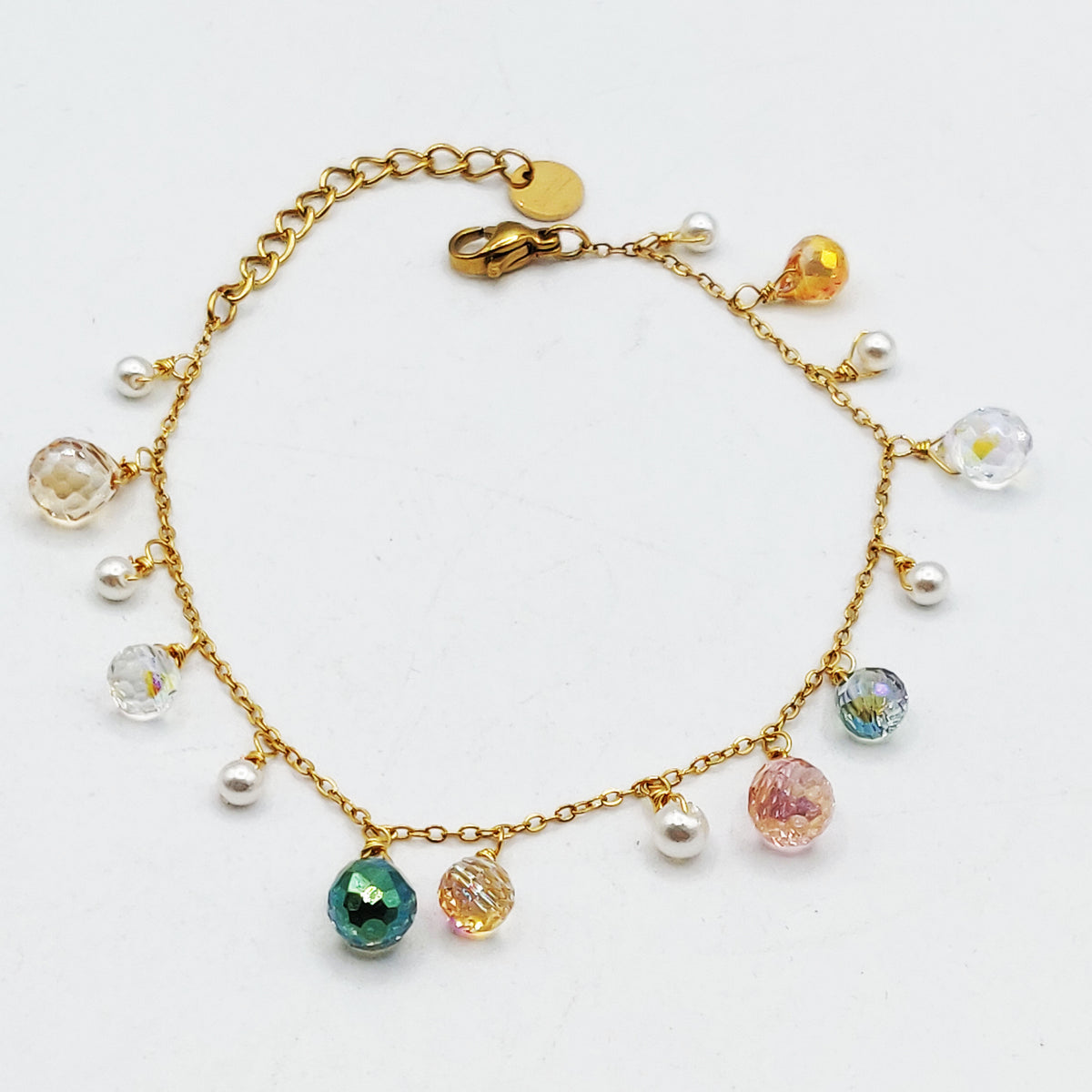 Bracelet Perles d'imitation Transparentes Multicolores Luxe