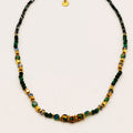 Collier Multi Perles d'imitation Vertes et Dorées