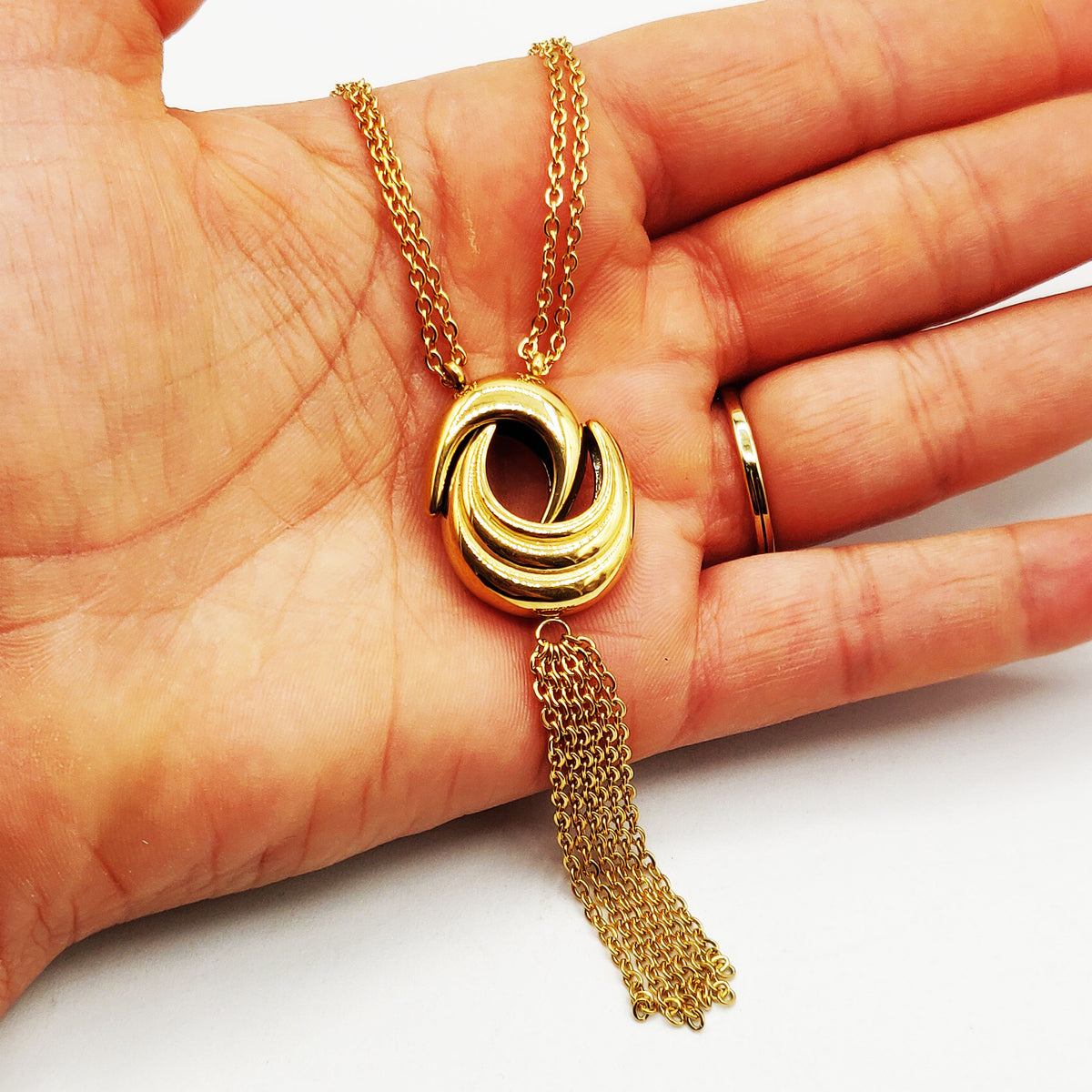 Collier Double Lunes Bombées Luxe