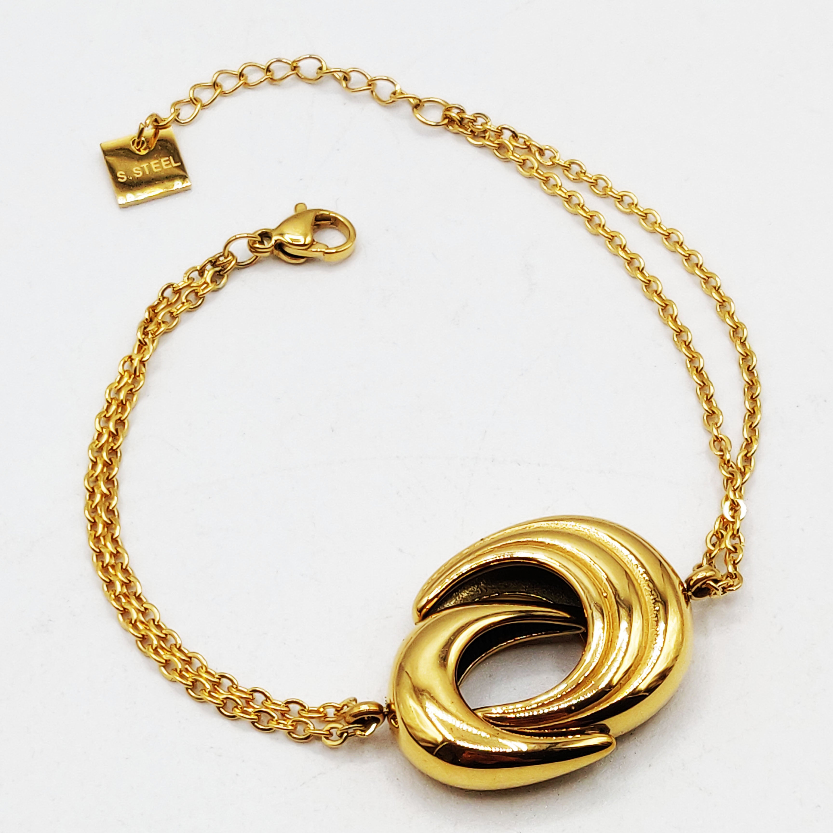 Bracelet Double Lunes Bombées Luxe