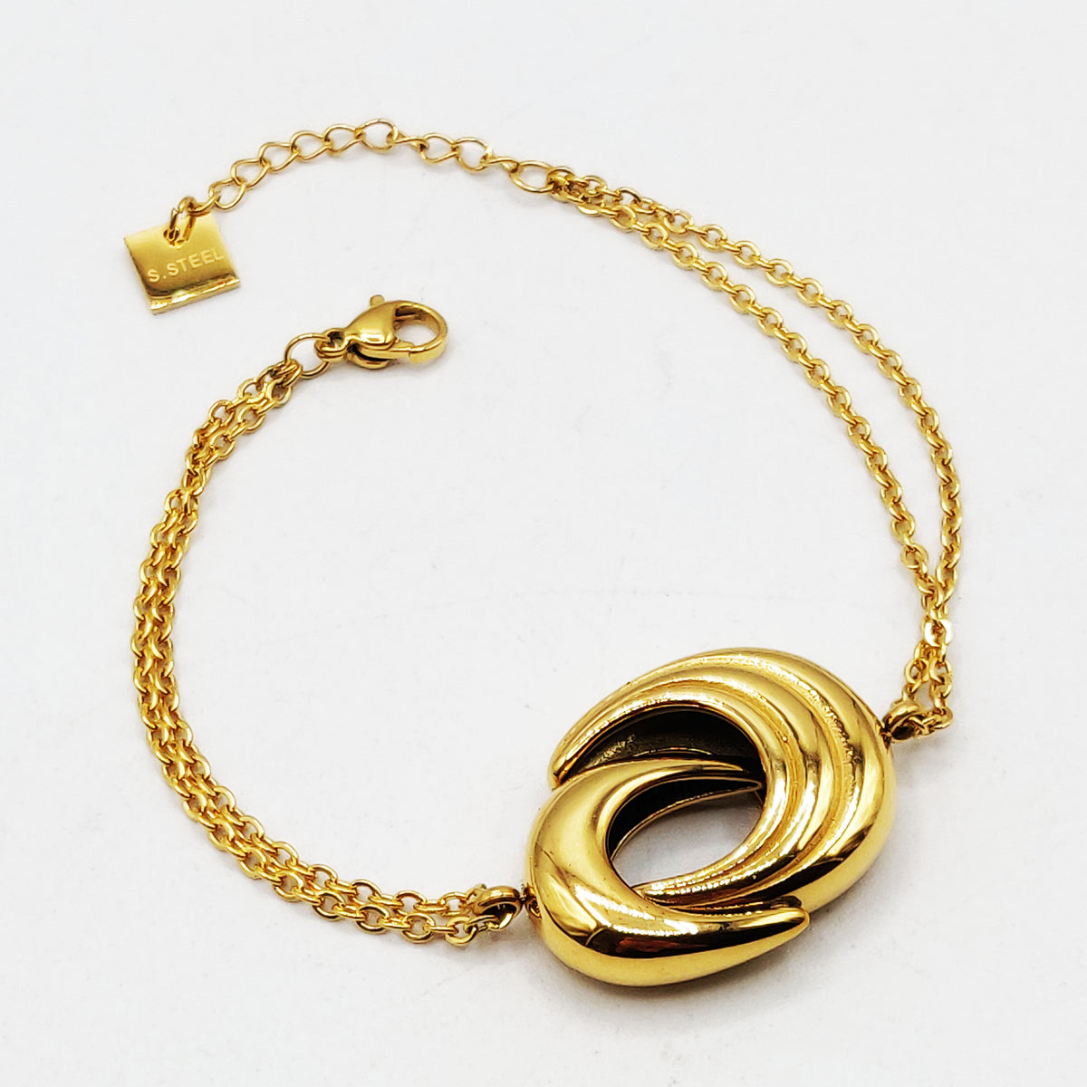 Bracelet Double Lunes Bombées Luxe