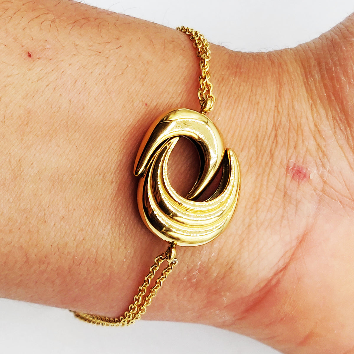 Bracelet Double Lunes Bombées Luxe