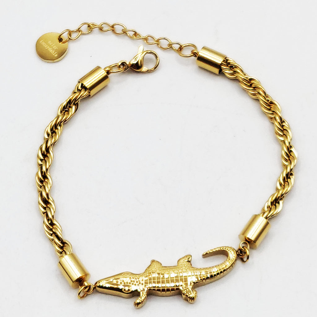 Bracelet Torsade Crocodile Luxe