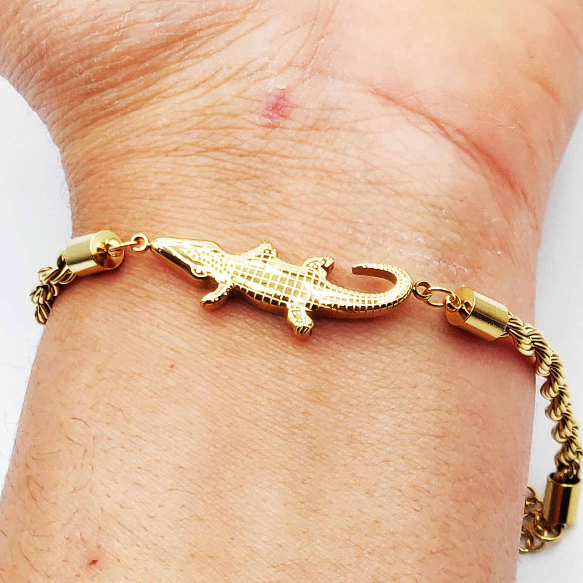 Bracelet Torsade Crocodile Luxe