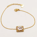 Bracelet Grand Cristal Rectangle Tour Cristaux