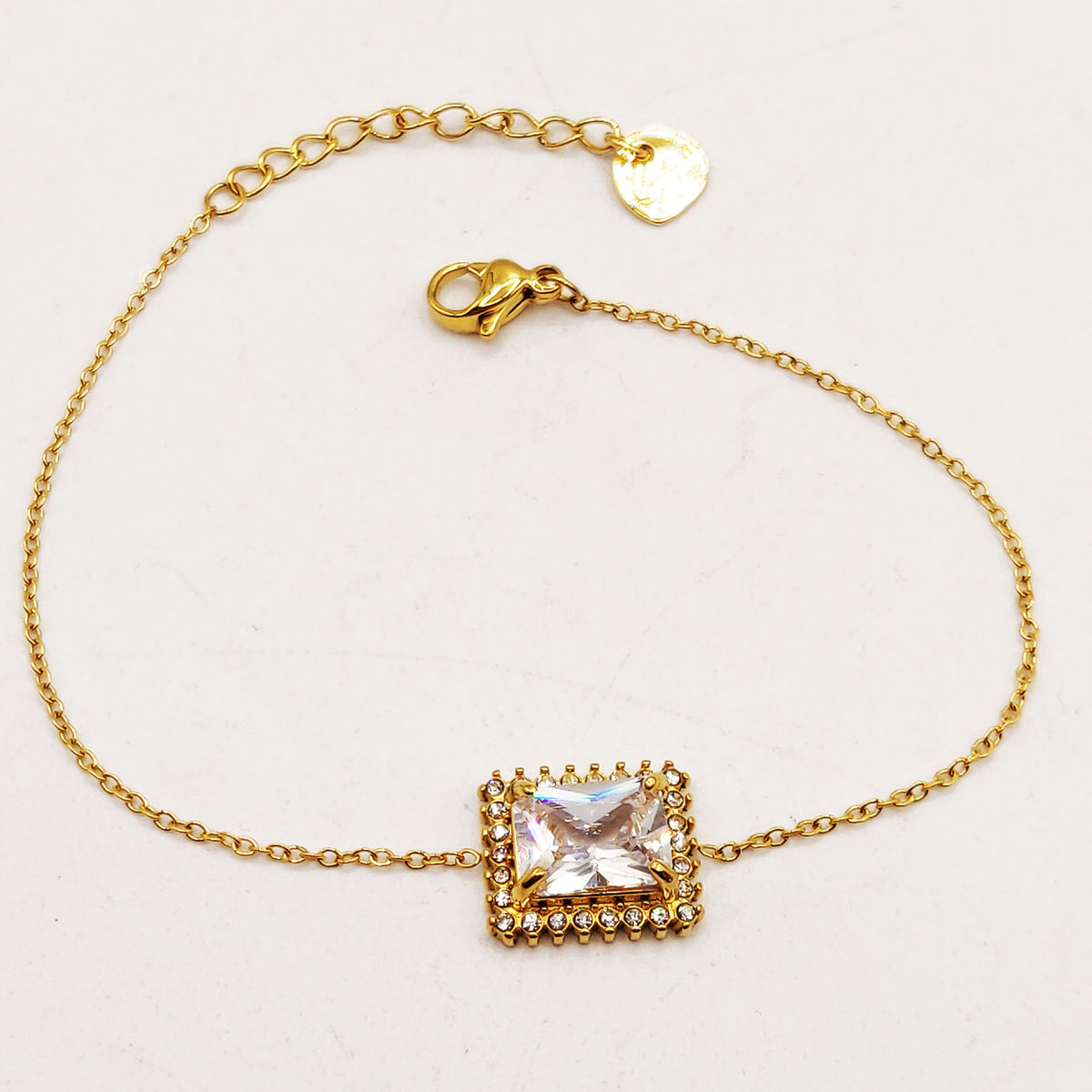 Bracelet Grand Cristal Rectangle Tour Cristaux