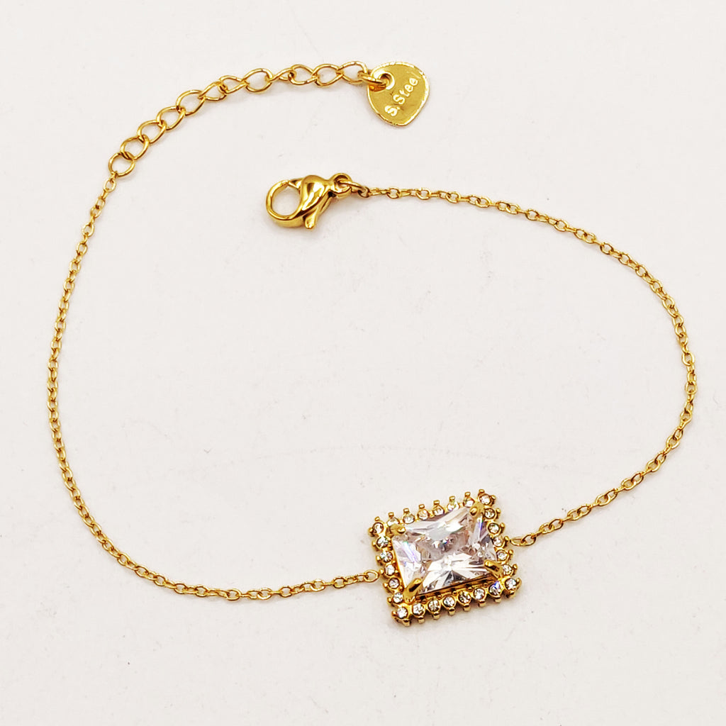 Bracelet Grand Cristal Rectangle Tour Cristaux