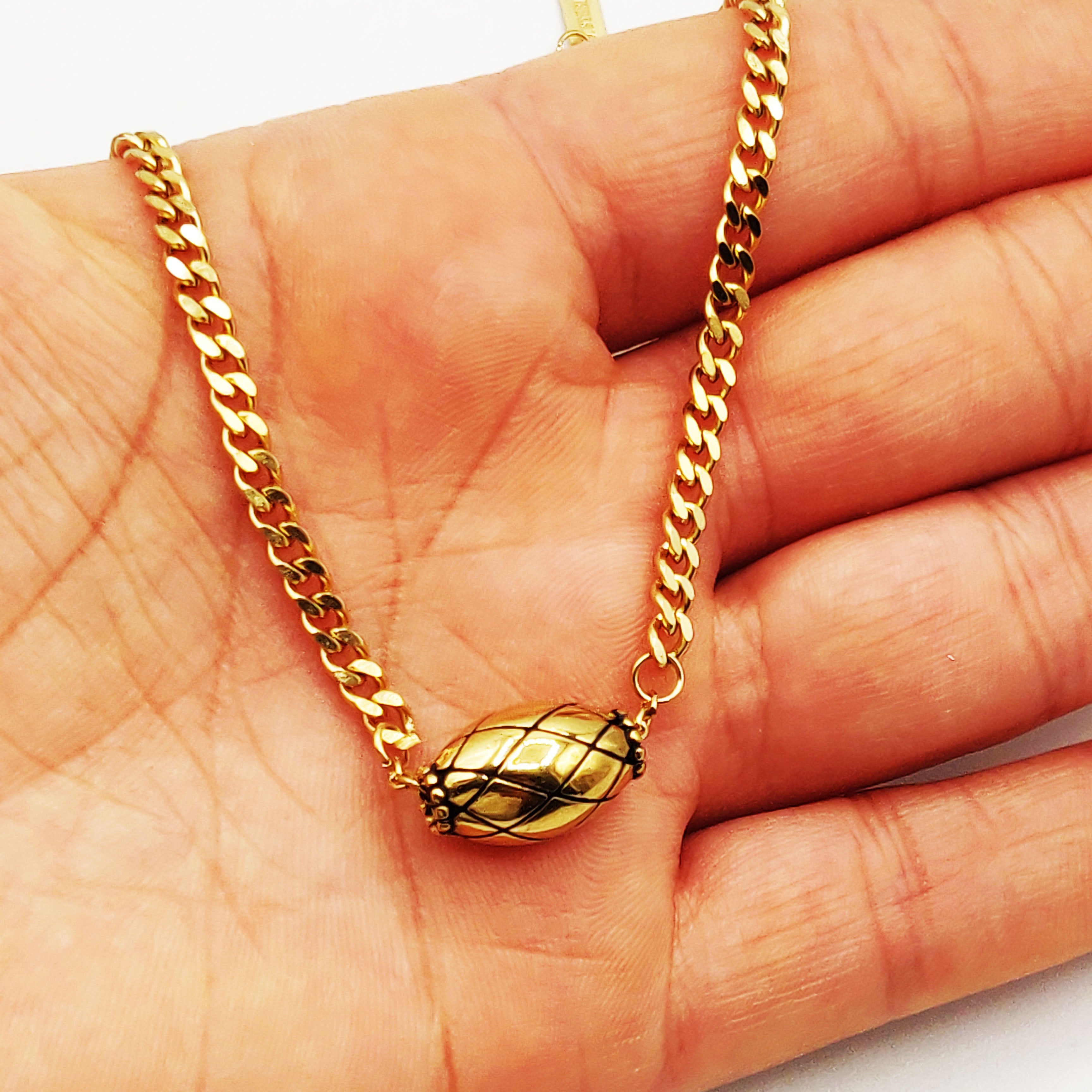Collier Tresse Pendentif Ovale Matelassé Luxe