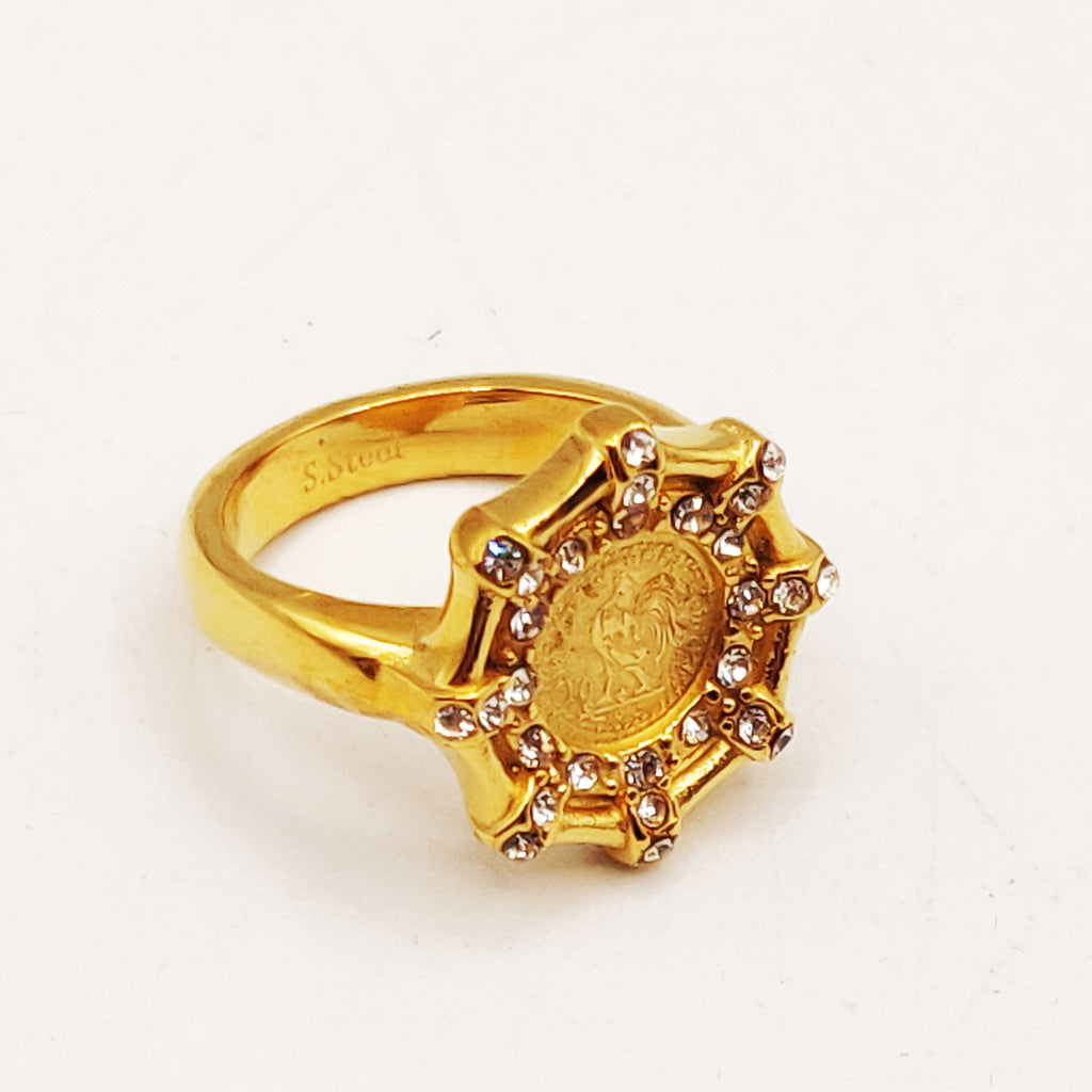 Bague Os Louise Coq Cristaux Luxe