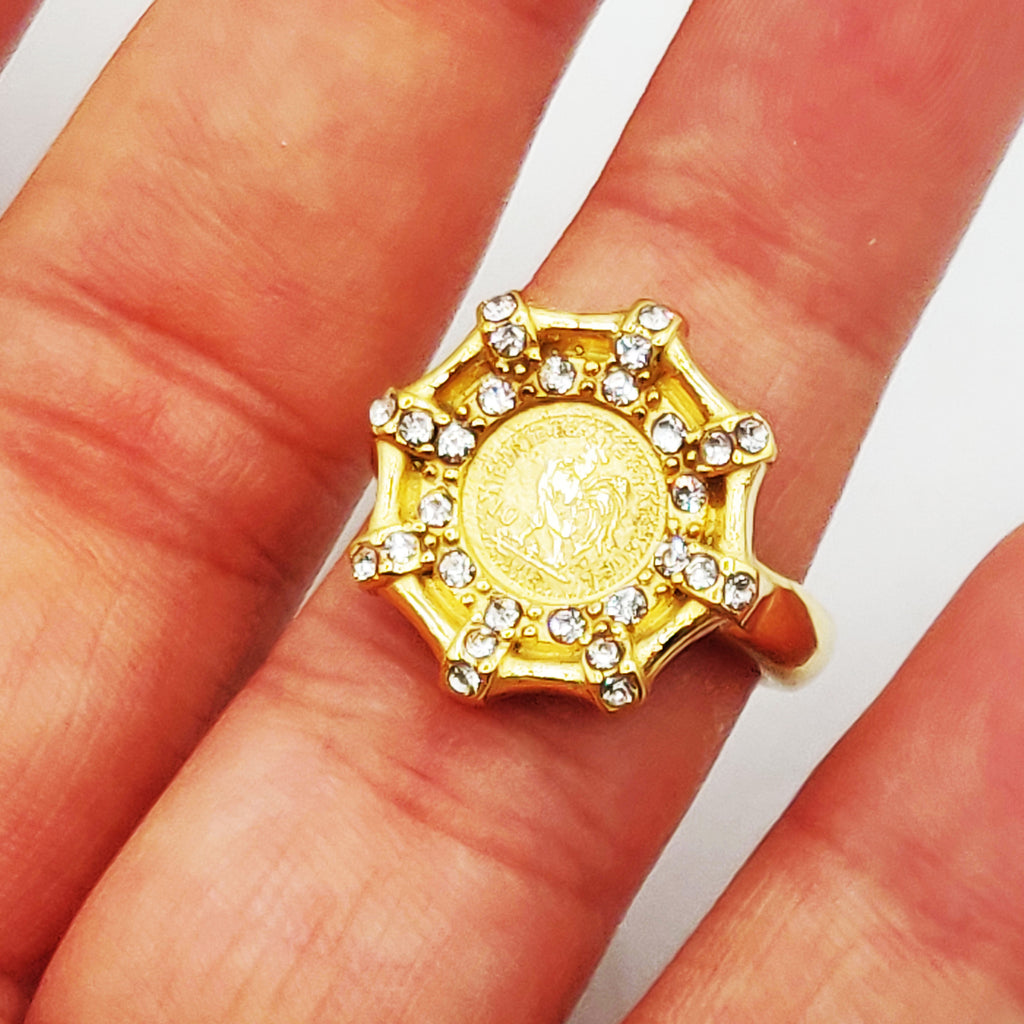 Bague Os Louise Coq Cristaux Luxe