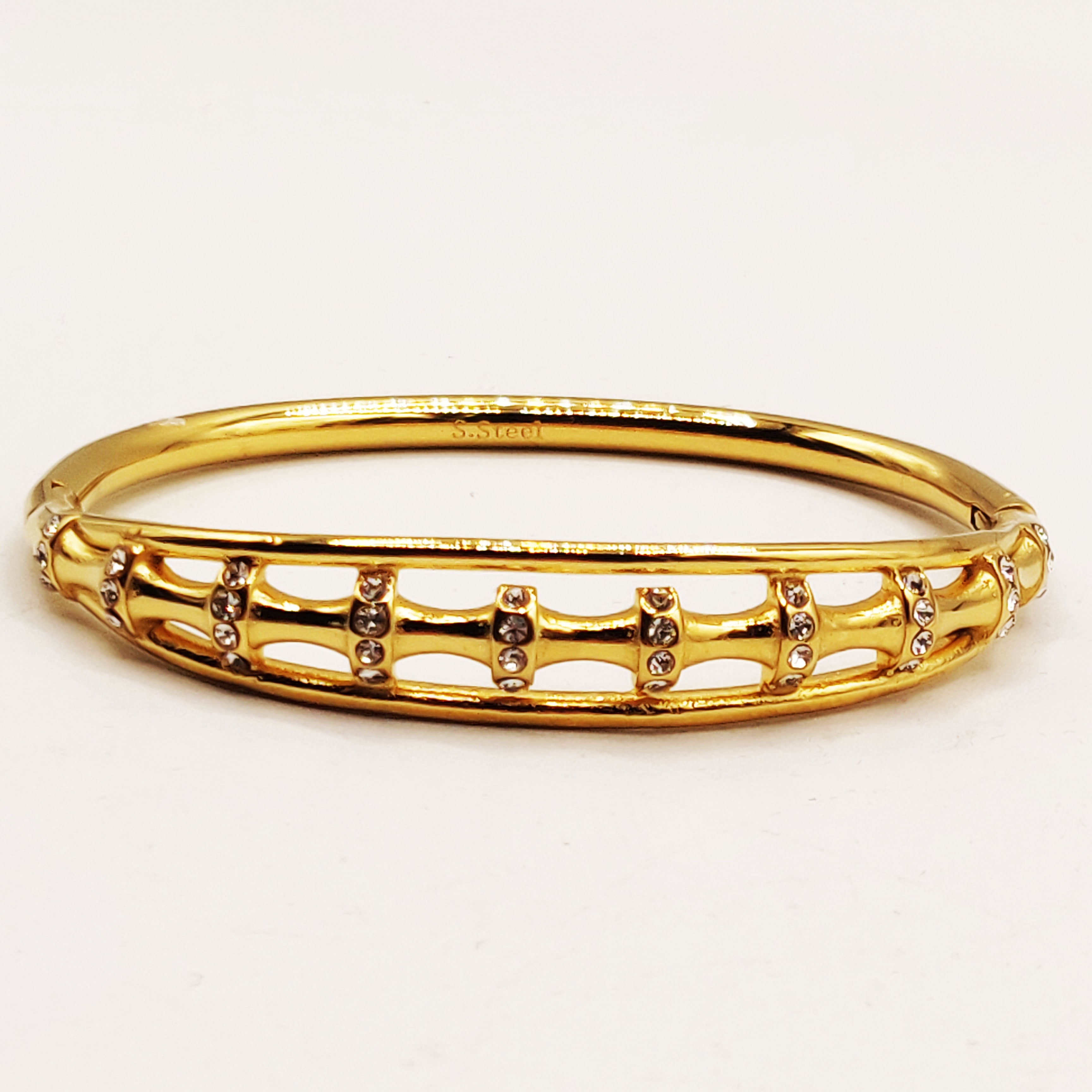 Bracelet Rigide Cercle Os Cristaux Luxe