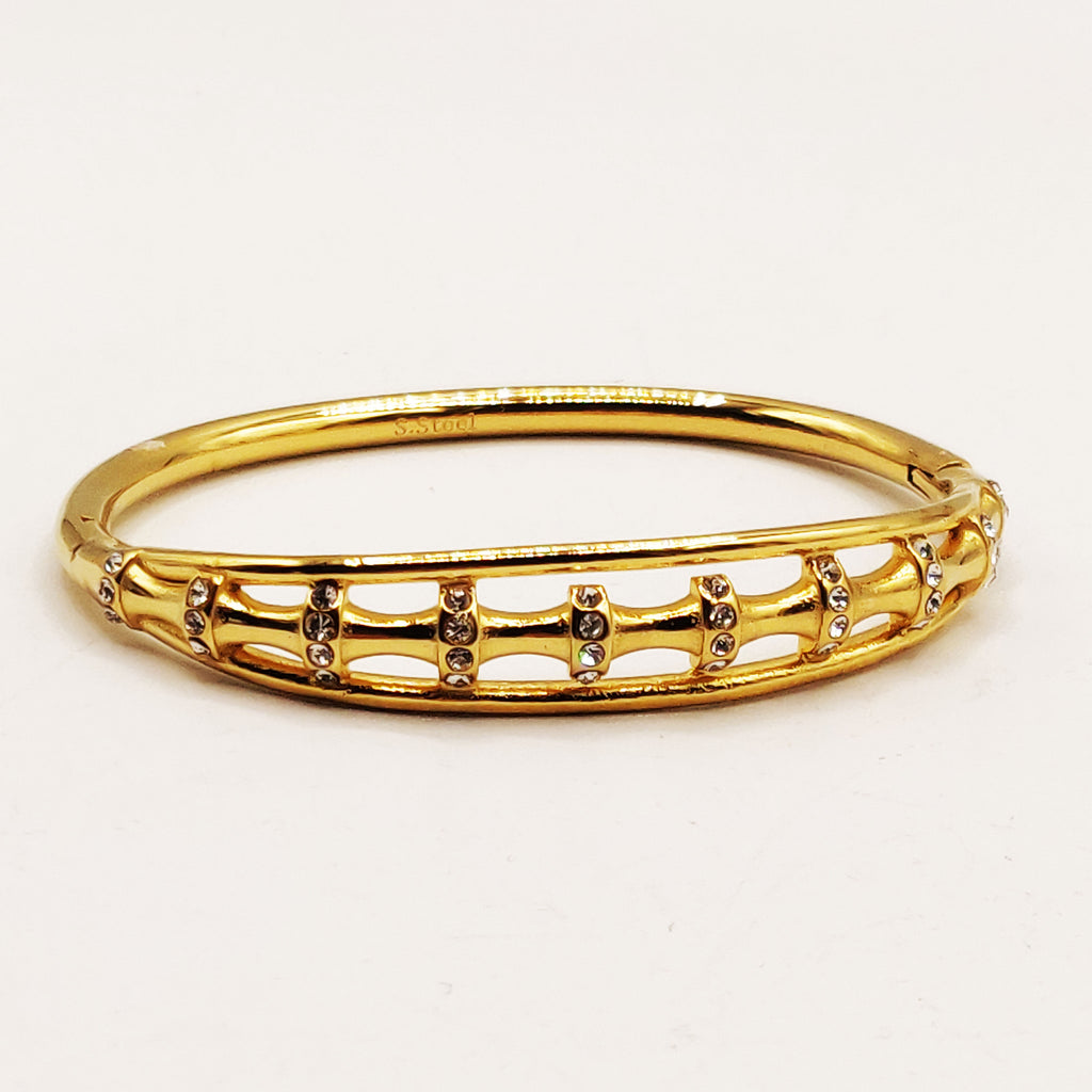Bracelet Rigide Cercle Os Cristaux Luxe