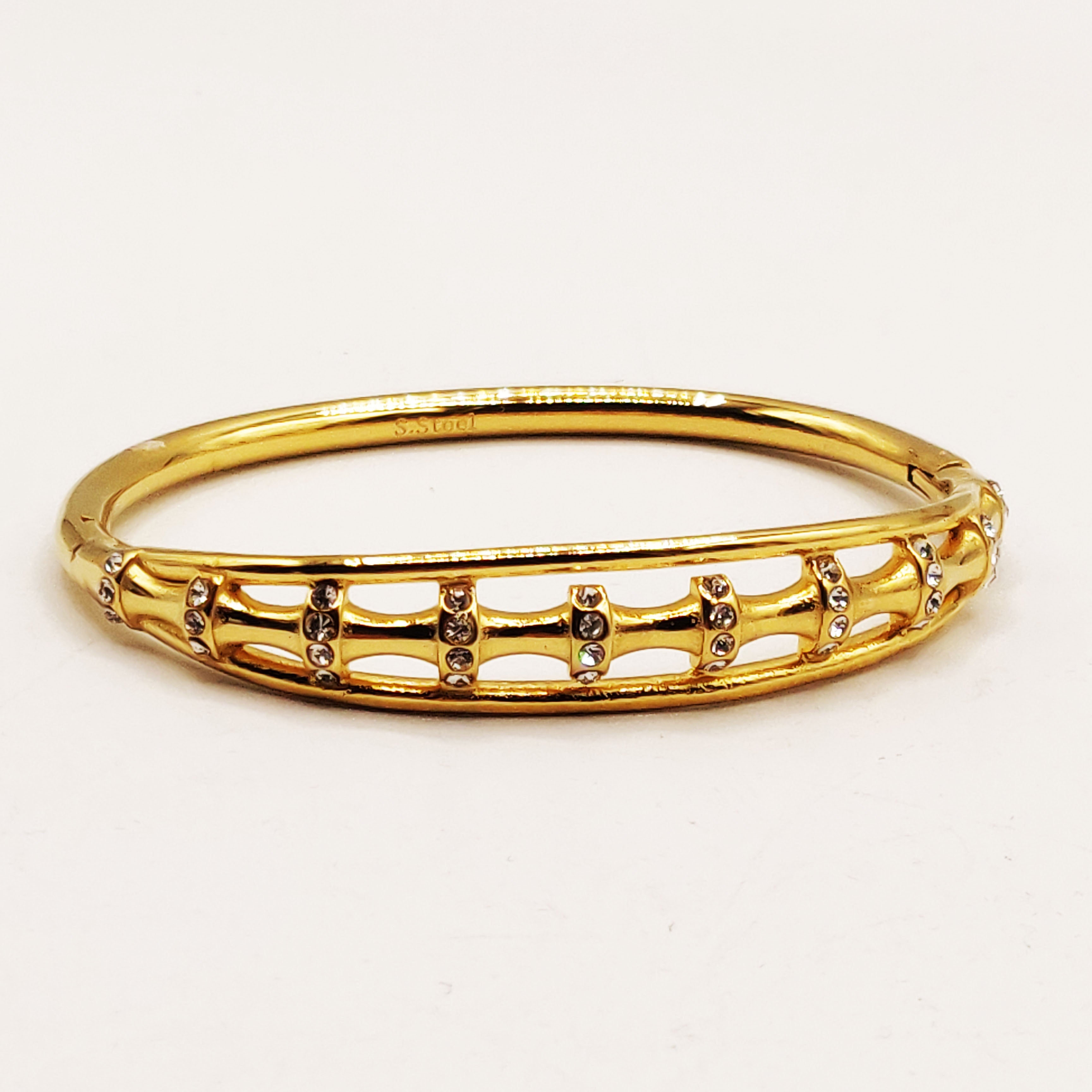 Bracelet Rigide Cercle Os Cristaux Luxe
