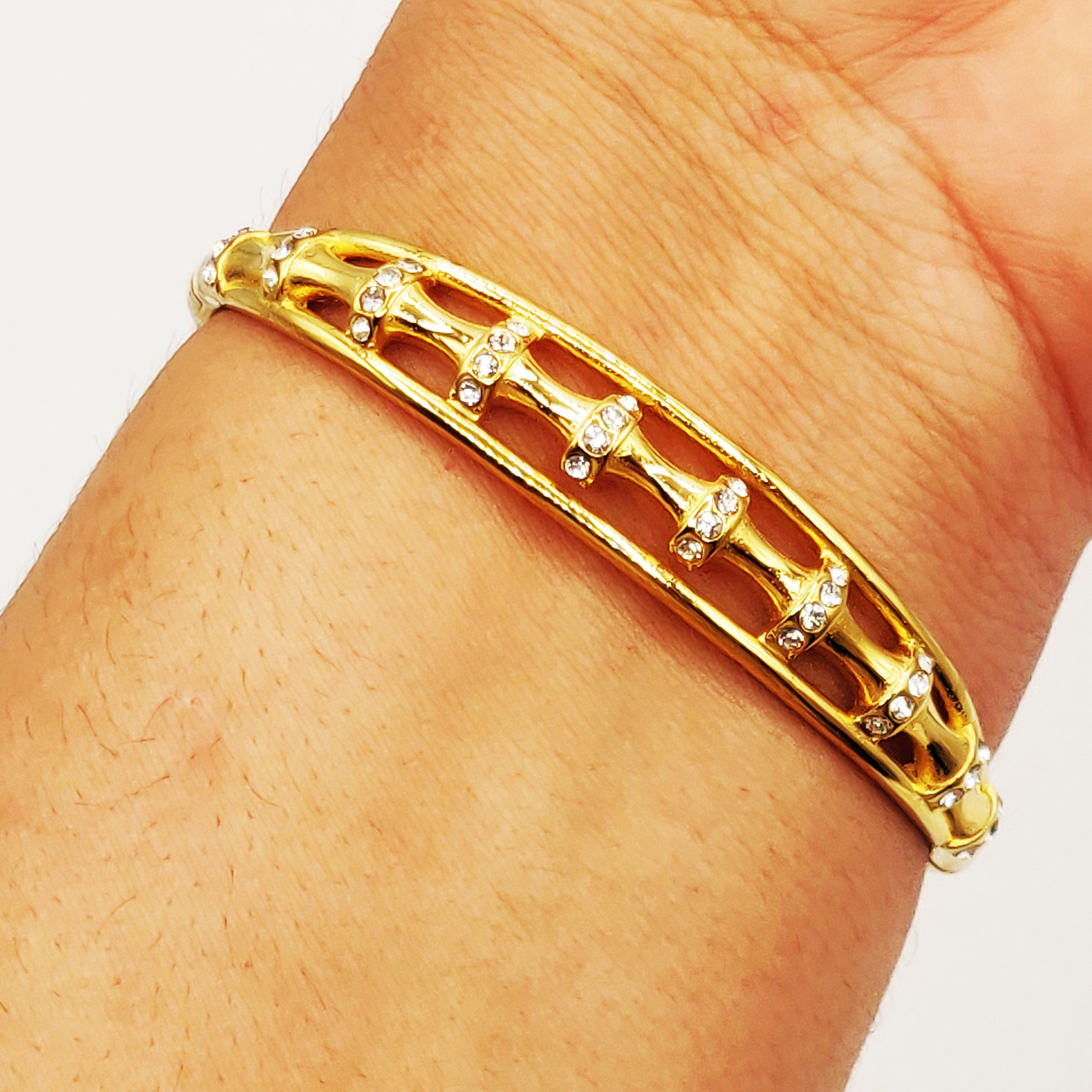 Bracelet Rigide Cercle Os Cristaux Luxe