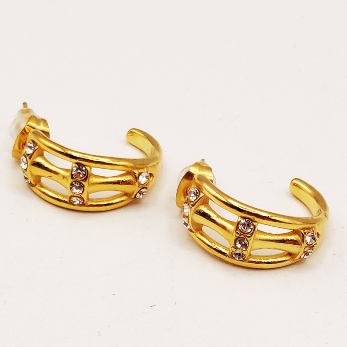 Boucles d'oreilles Cercle Os Cristaux Luxe