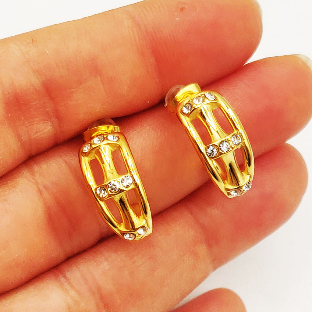 Boucles d'oreilles Cercle Os Cristaux Luxe