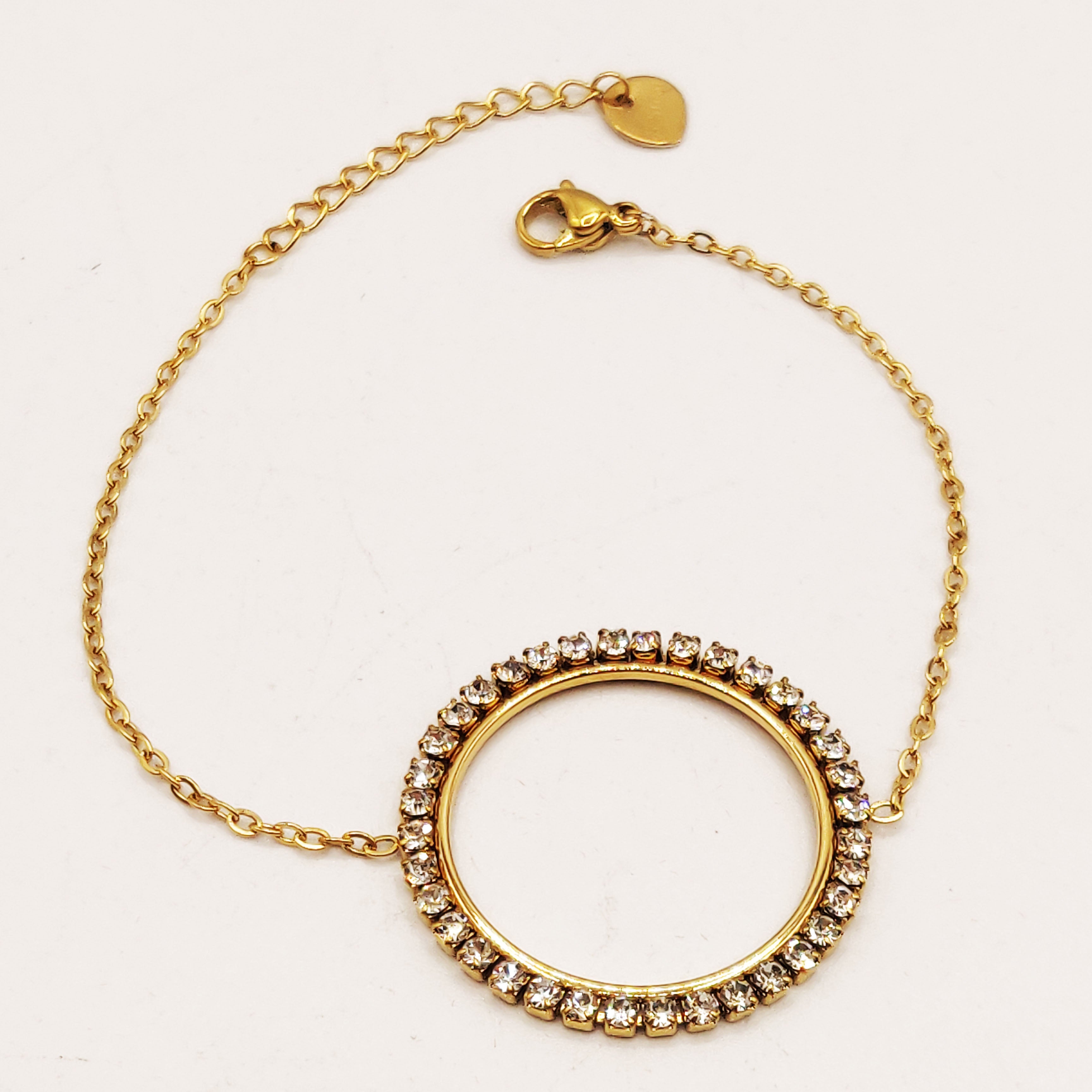 Bracelet Simple Anneau Tour Cristaux Luxe