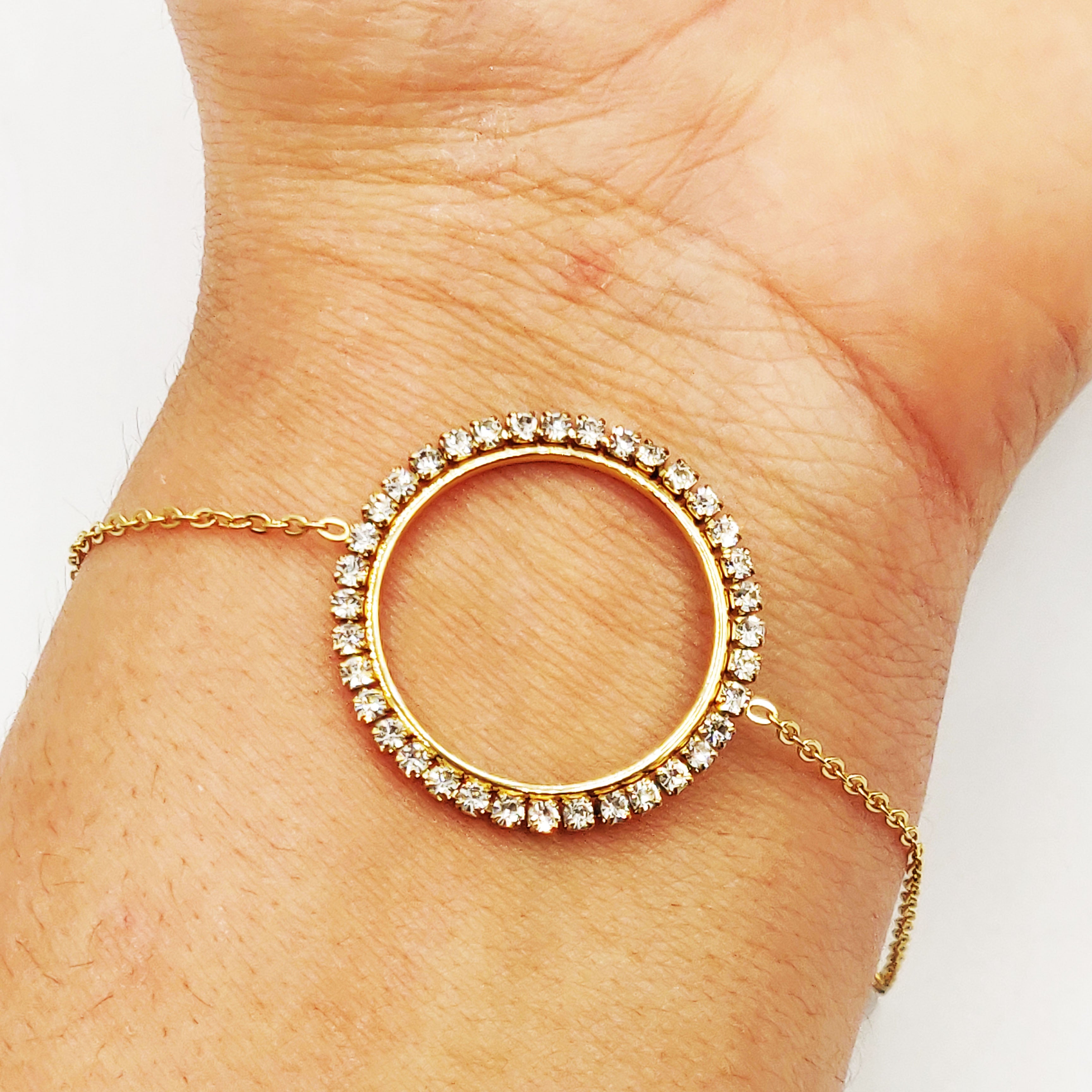 Bracelet Simple Anneau Tour Cristaux Luxe