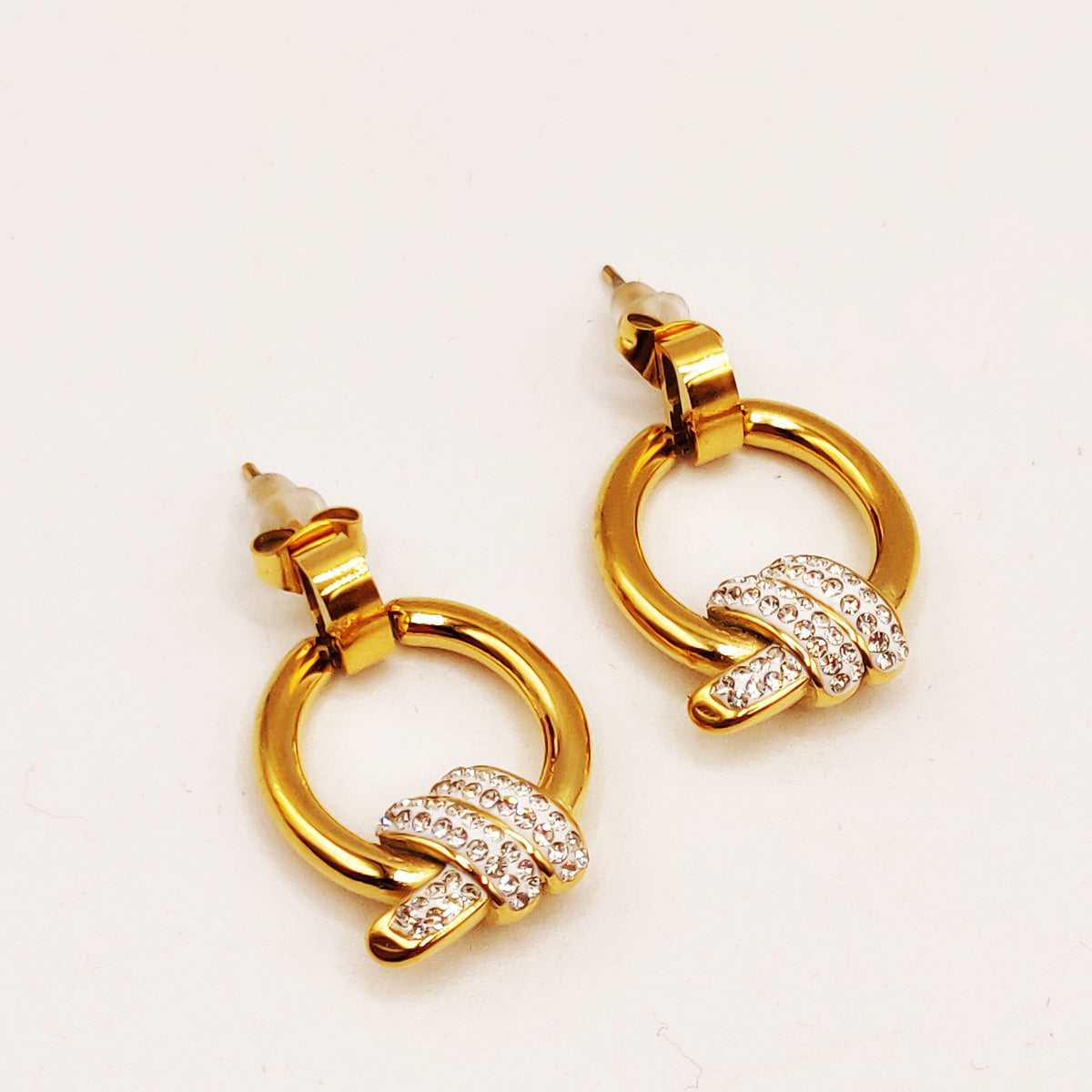 Boucles d'oreilles Torsade Anneau Noeud Luxe