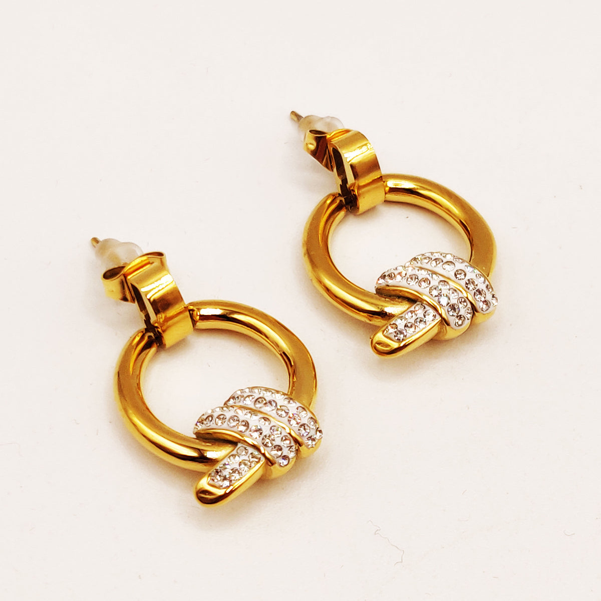 Boucles d'oreilles Torsade Anneau Noeud Luxe