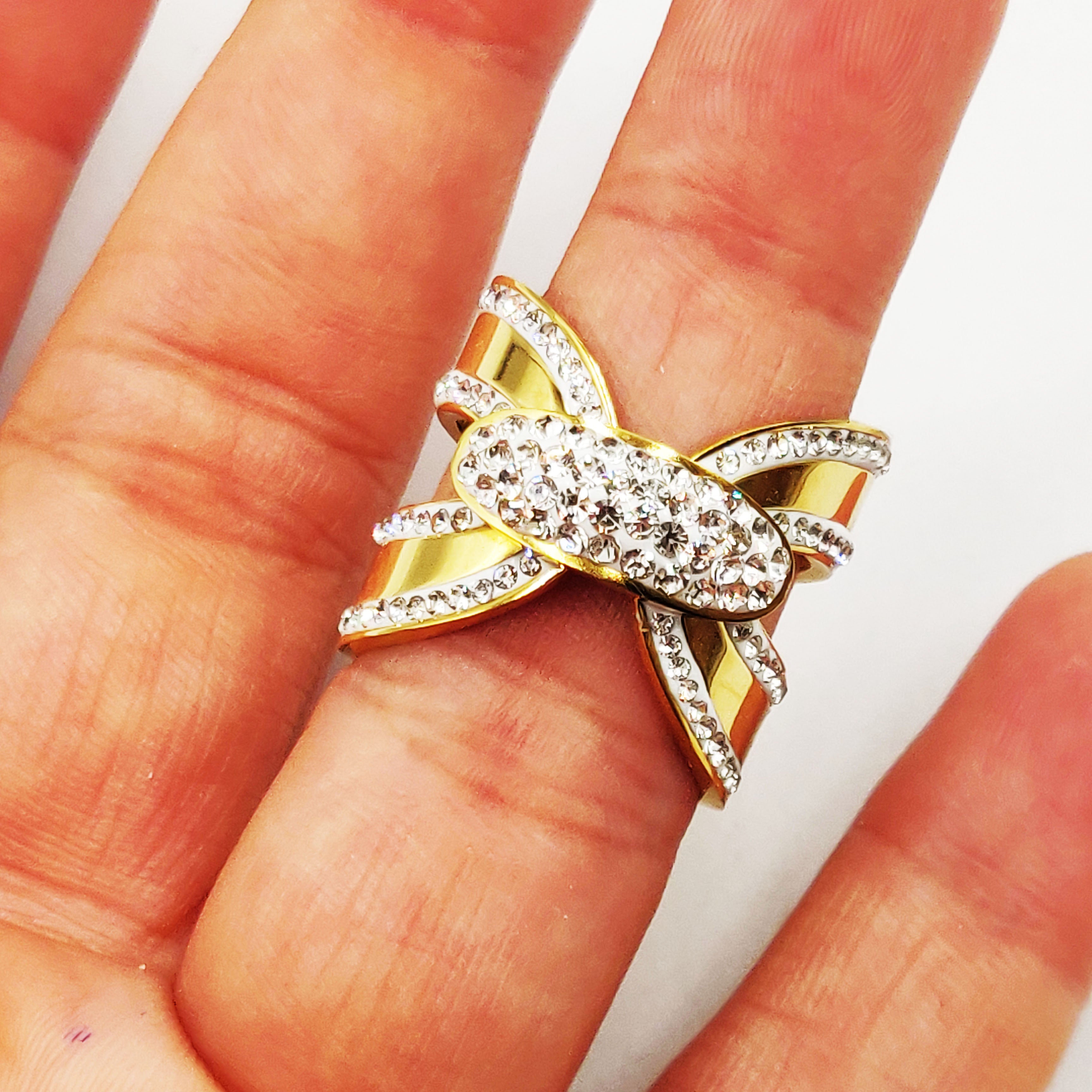 Bague Noeud Cristaux Luxe
