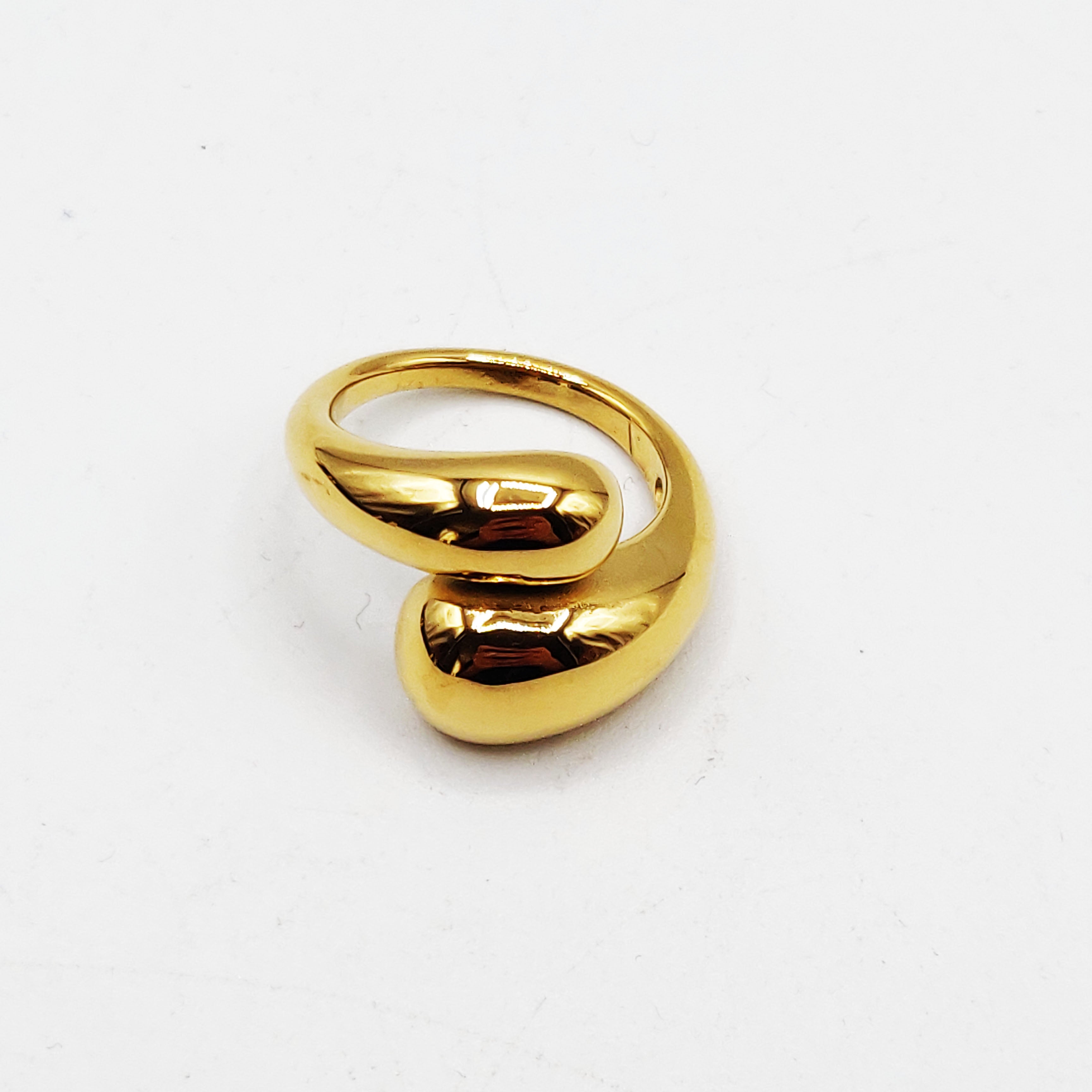 Bague Double Gouttes Bombées Luxe