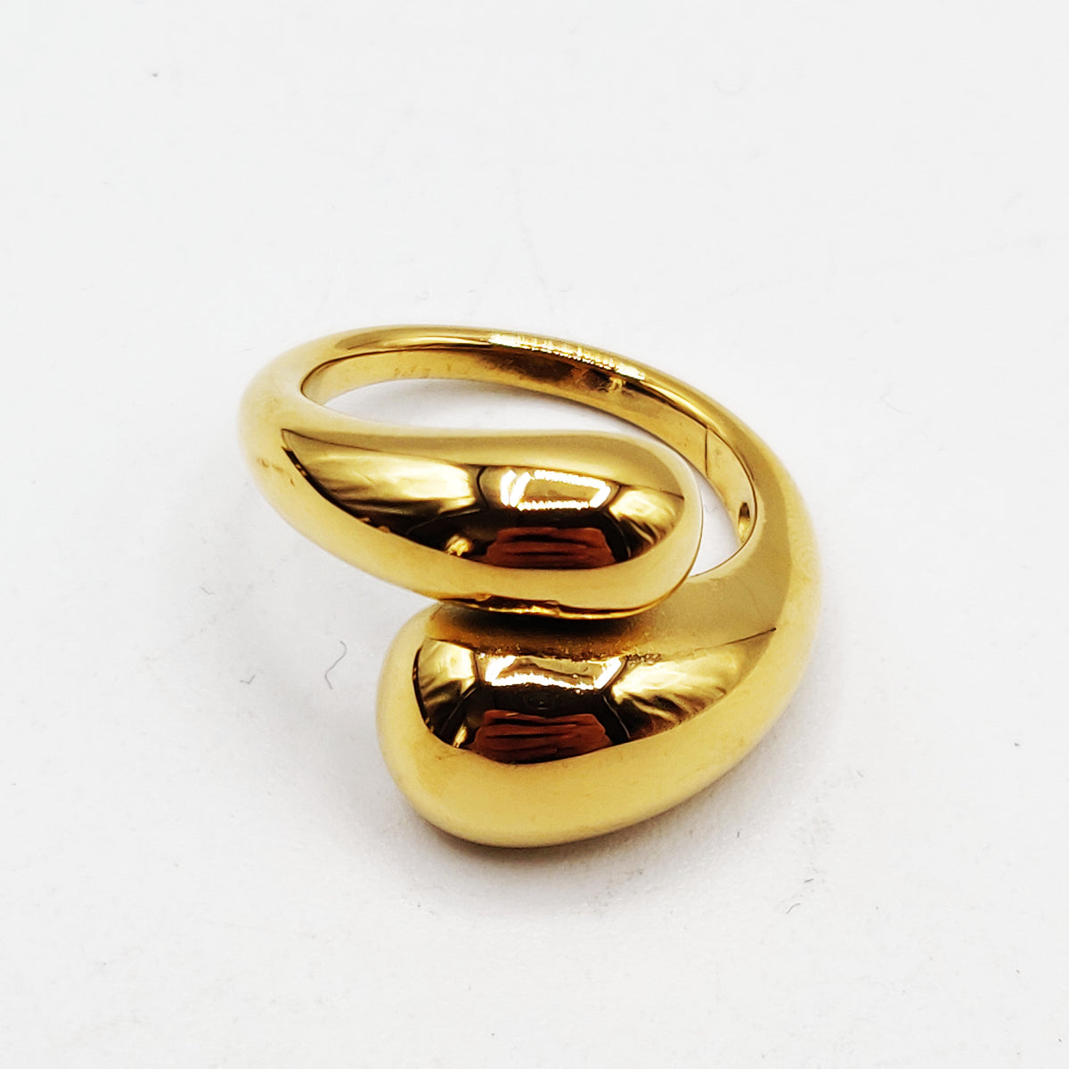 Bague Double Gouttes Bombées Luxe