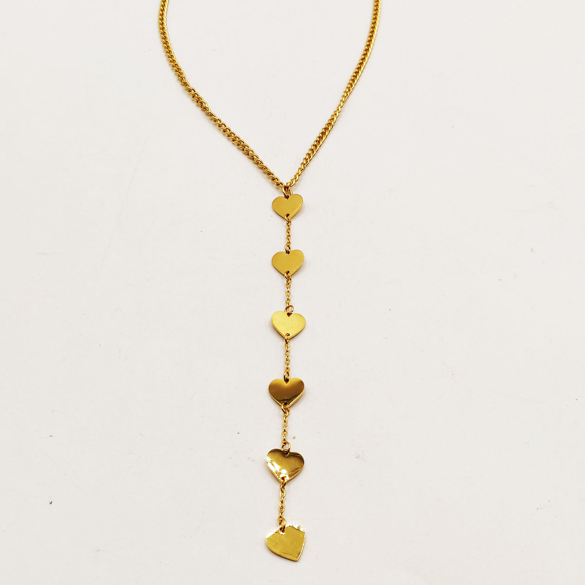 Collier Tresse Multi Coeurs Descendant