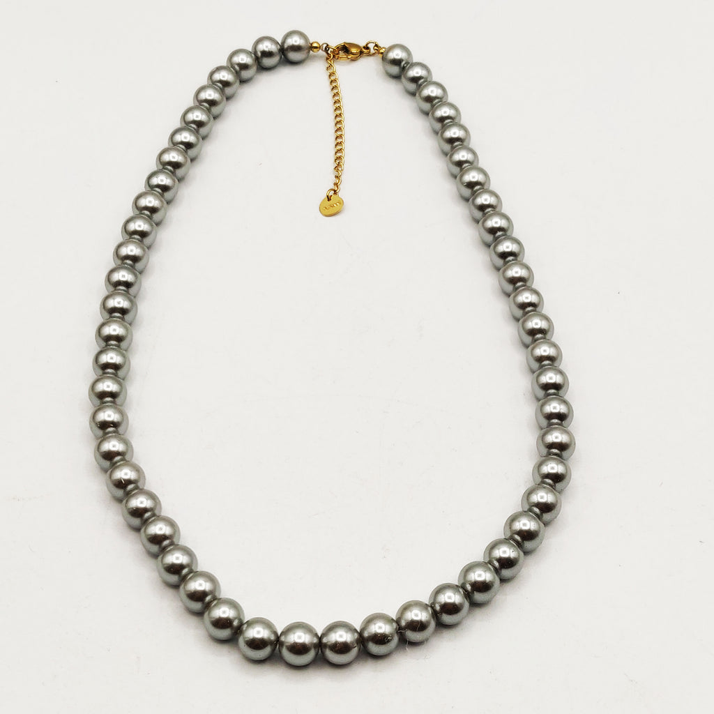 Collier Perles d'imitation Argentées