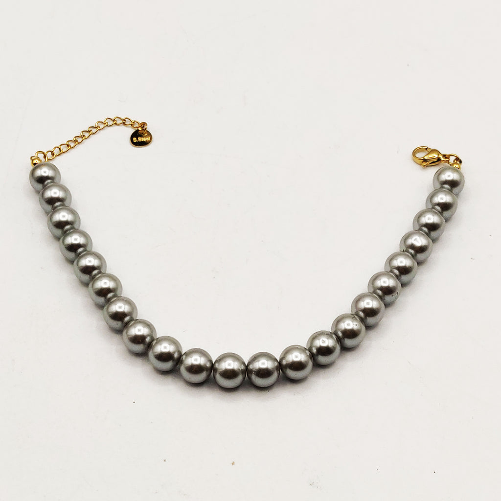 Bracelet Perles d'imitation Argentées