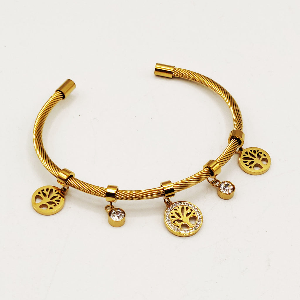 Bracelet Rigide Ouvert Pendentifs Eden Luxe