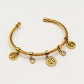 Bracelet Rigide Ouvert Pendentifs Eden Luxe