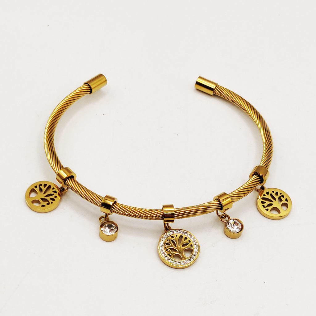 Bracelet Rigide Ouvert Pendentifs Eden Luxe